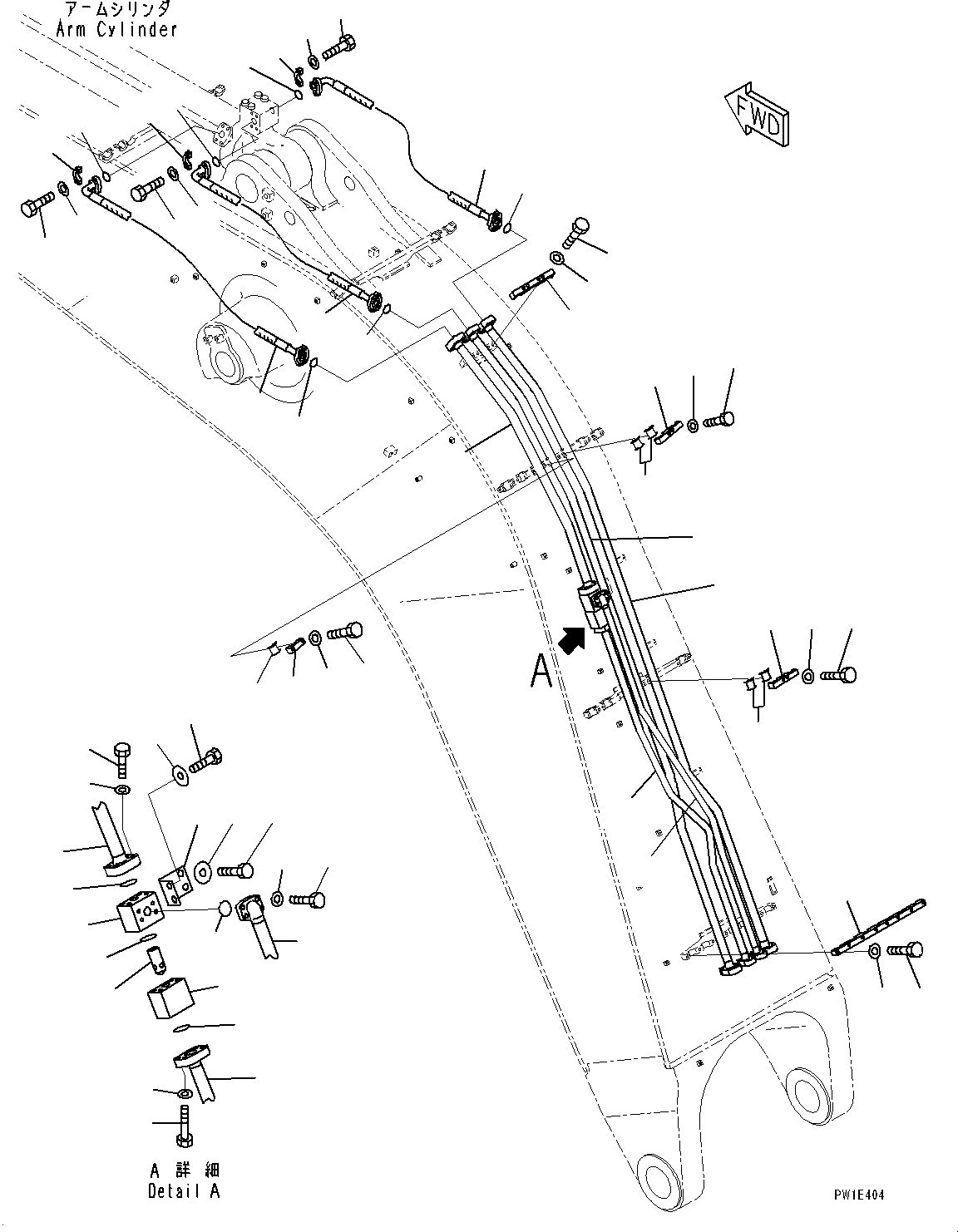 Excavators Komatsu / PC1250-8R S/N 35201-UP(0000430c) / Boom, Arm Cylinder Piping (#35201-)(T002005 : T1110-004005)
