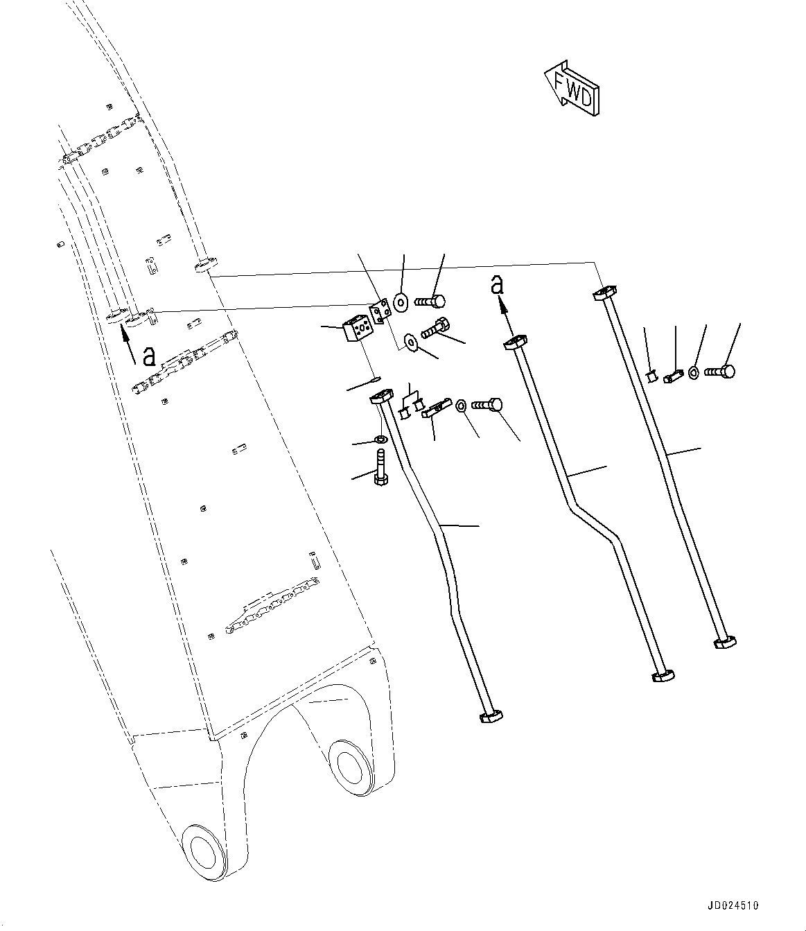 Excavators Komatsu / PC1250-8R S/N 35201-UP(0000430c) / Boom, Bucket Cylinder Piping, Bottom (#35201-)(T002006 : T1110-004006)