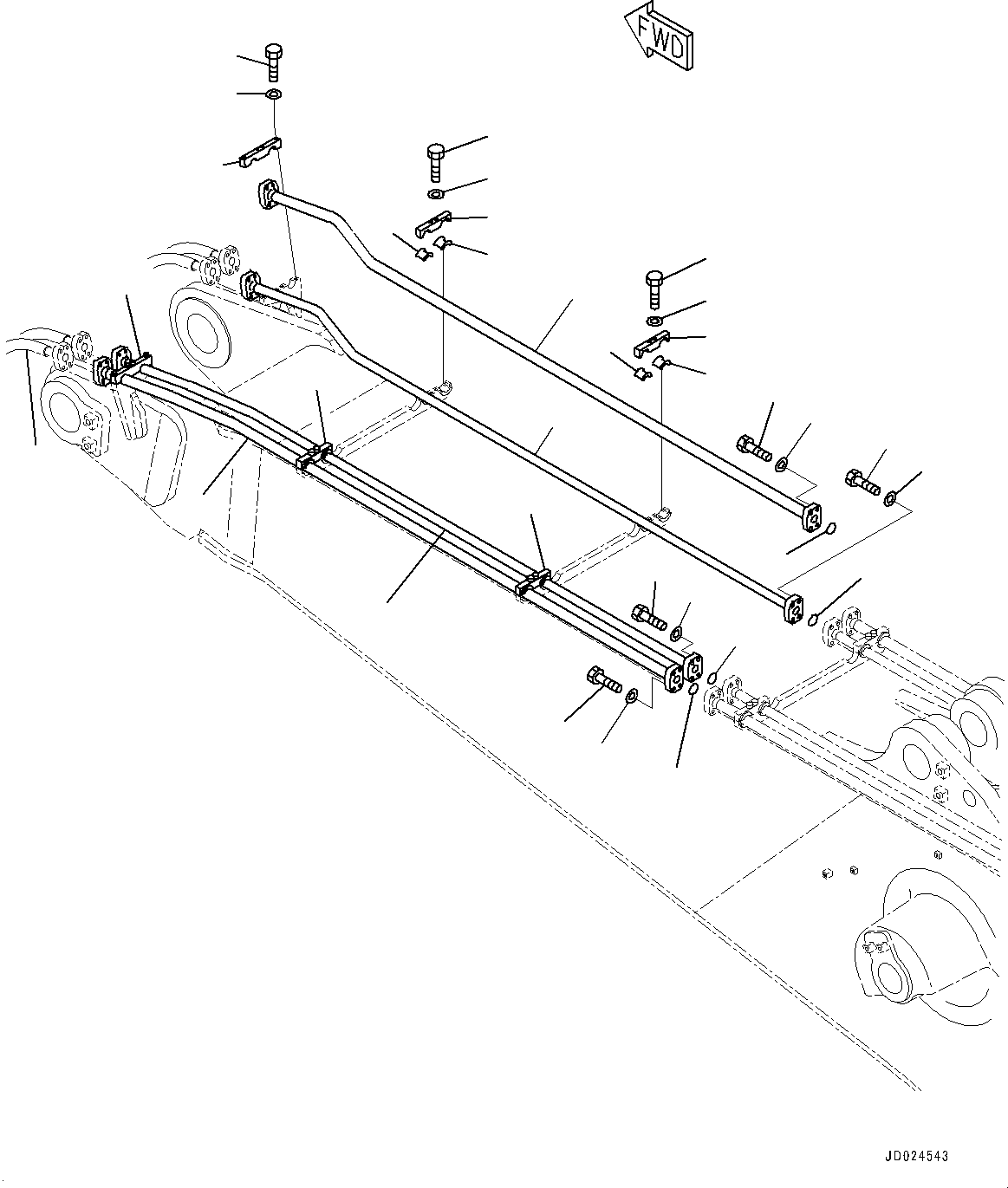 Excavators Komatsu / PC1250-8R S/N 35201-UP(0000430c) / Boom, Bucket Cylinder Piping, Top (#35201-)(T002008 : T1110-004008)
