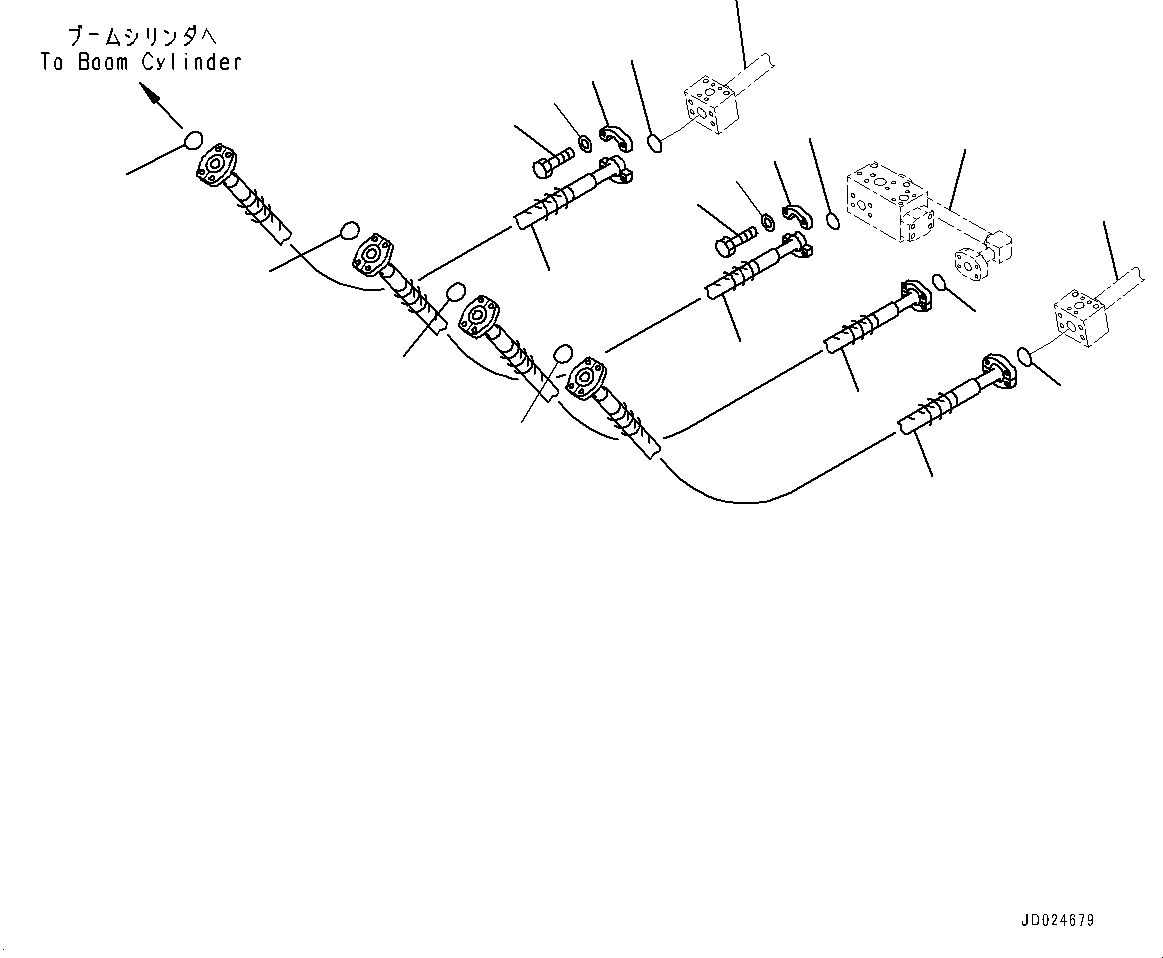 Excavators Komatsu / PC1250-8R S/N 35201-UP(0000430c) / Boom Cylinder Piping (#35201-)(T004001 : T1130-001001)