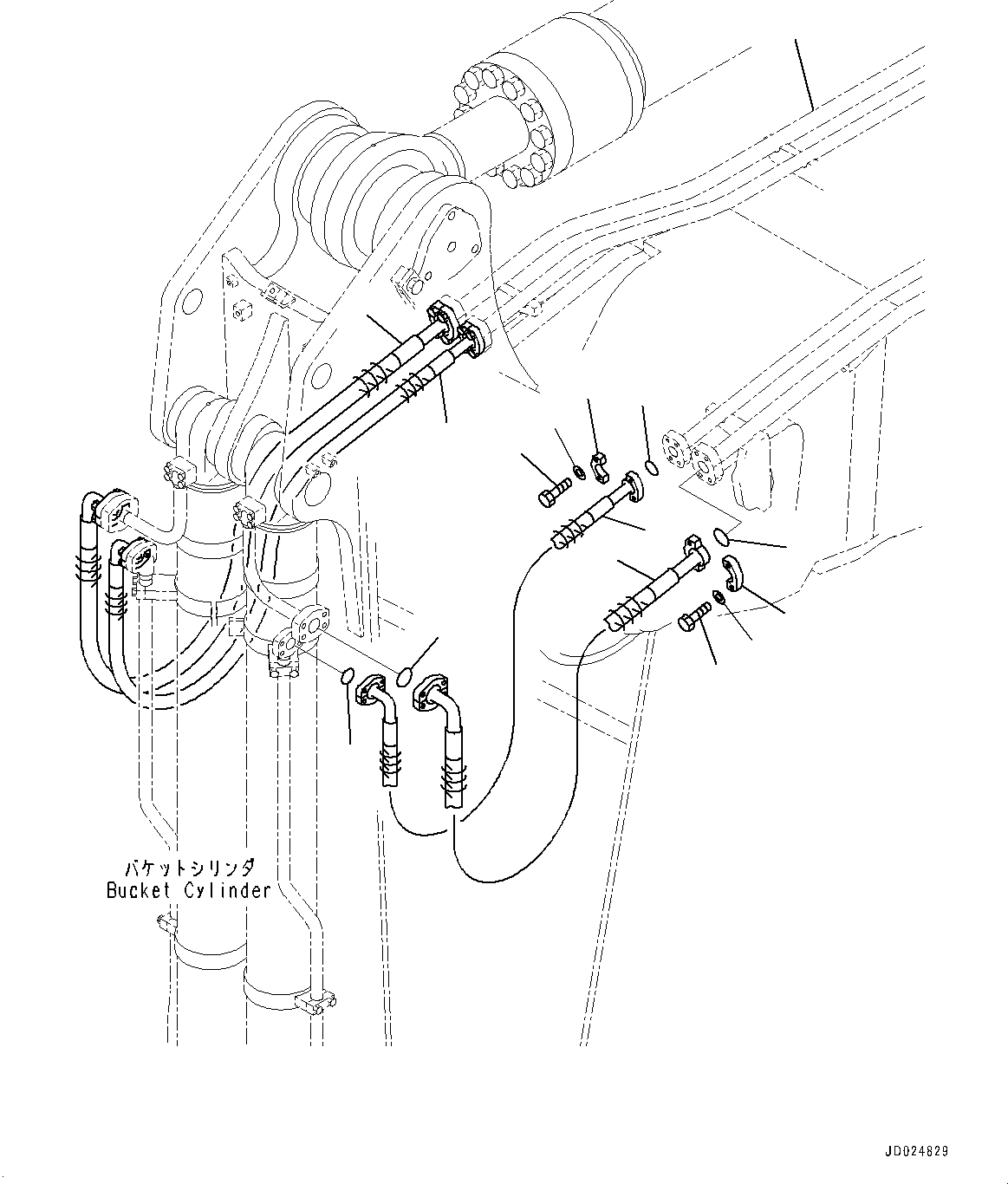 Excavators Komatsu / PC1250-8R S/N 35201-UP(0000430c) / Arm, Bucket Cylinder Piping (#35201-35649)(T026004 : T1210-013003)