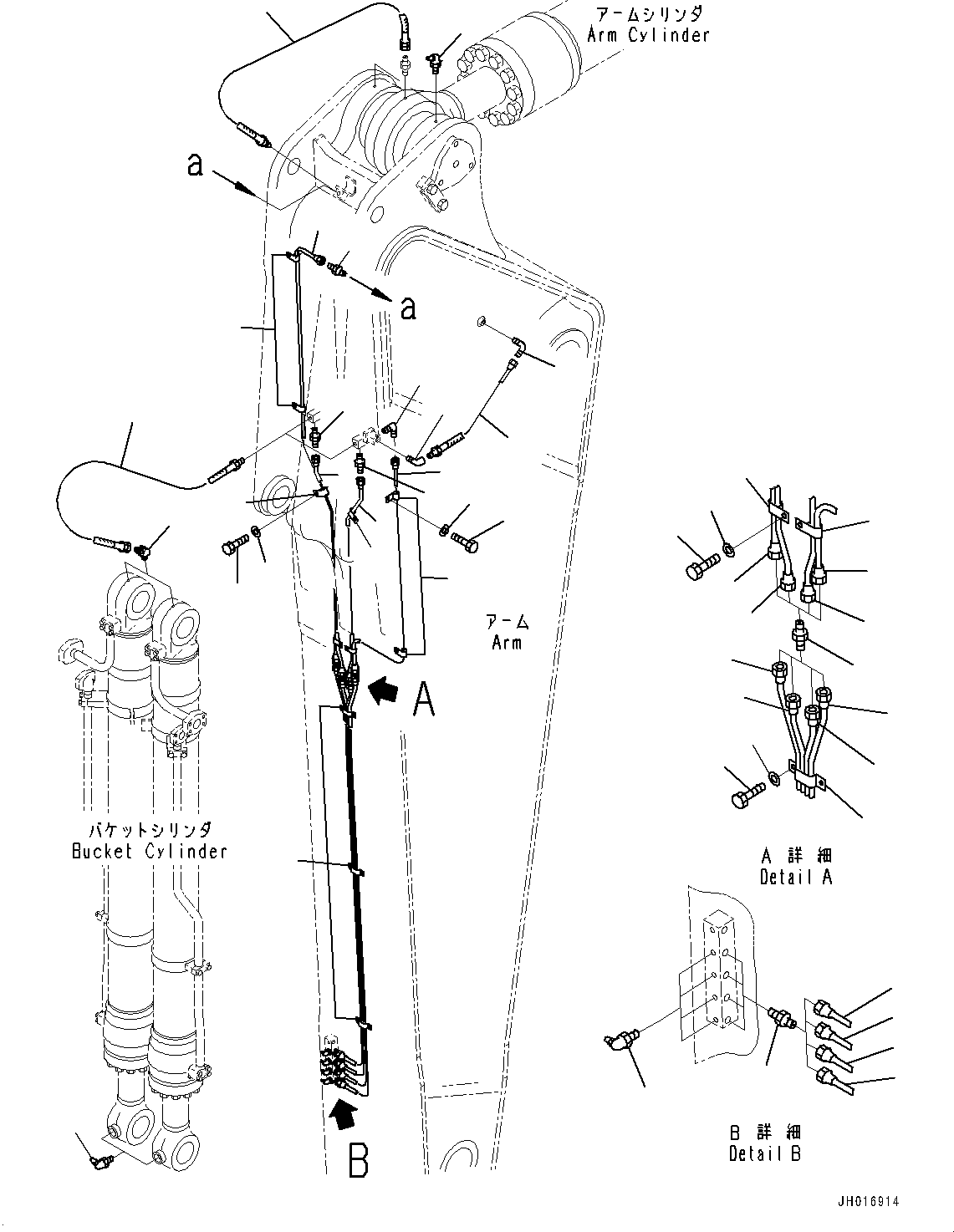 Excavators Komatsu / PC1250-8R S/N 35201-UP(0000430c) / Arm, Lubrication Piping (#35650-)(T015002 : T1200-015002)