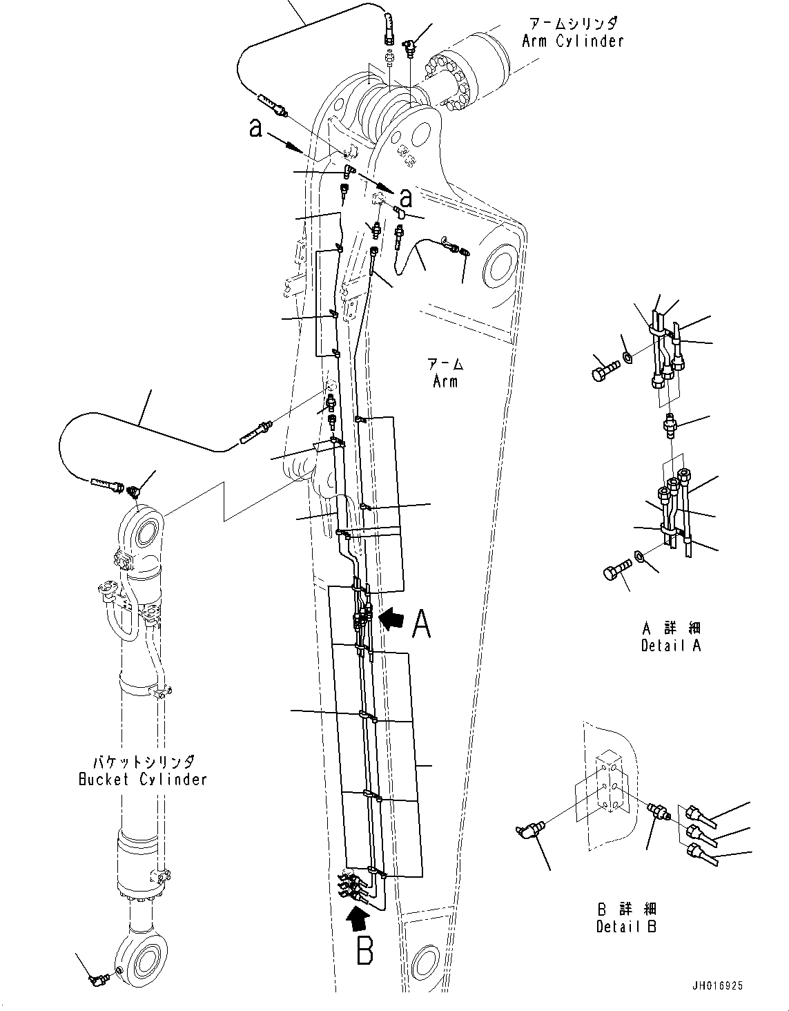 Excavators Komatsu / PC1250-8R S/N 35201-UP(0000430c) / Arm, Lubrication Piping (#35650-)(T016002 : T1200-016002)
