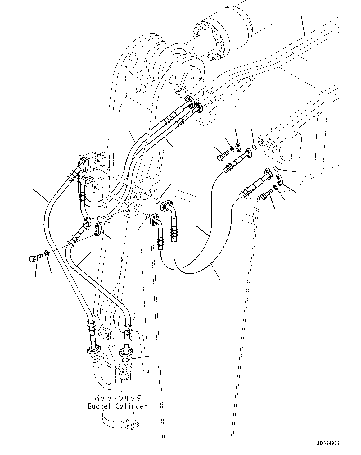 Excavators Komatsu / PC1250-8R S/N 35201-UP(0000430c) / Arm, Bucket Cylinder Piping (#35201-35649)(T022004 : T1210-008003)