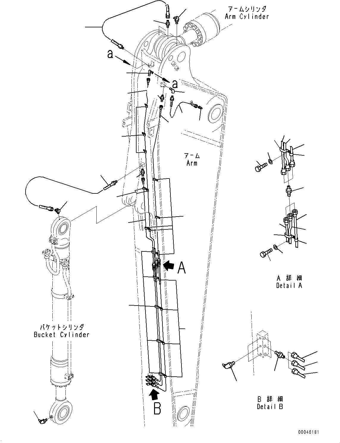 Excavators Komatsu / PC1250-8R S/N 35201-UP(0000430c) / Arm, Lubrication Piping (#35201-35649)(T022003 : T1210-008002)