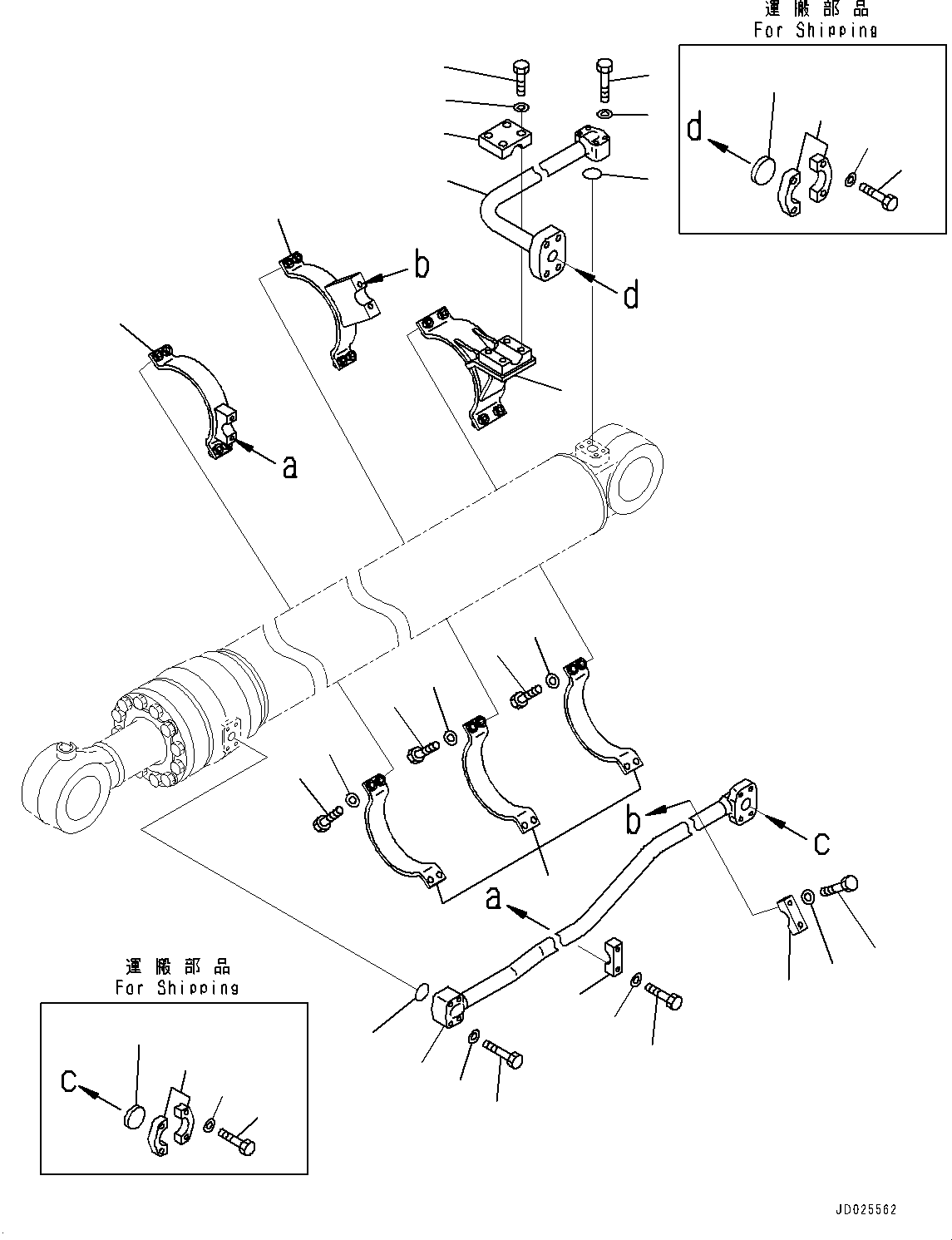 Excavators Komatsu / PC1250-8R S/N 35201-UP(0000430c) / Bucket Cylinder, L.H. (2/2) (#35201-35649)(T027002 : T1220-001002)