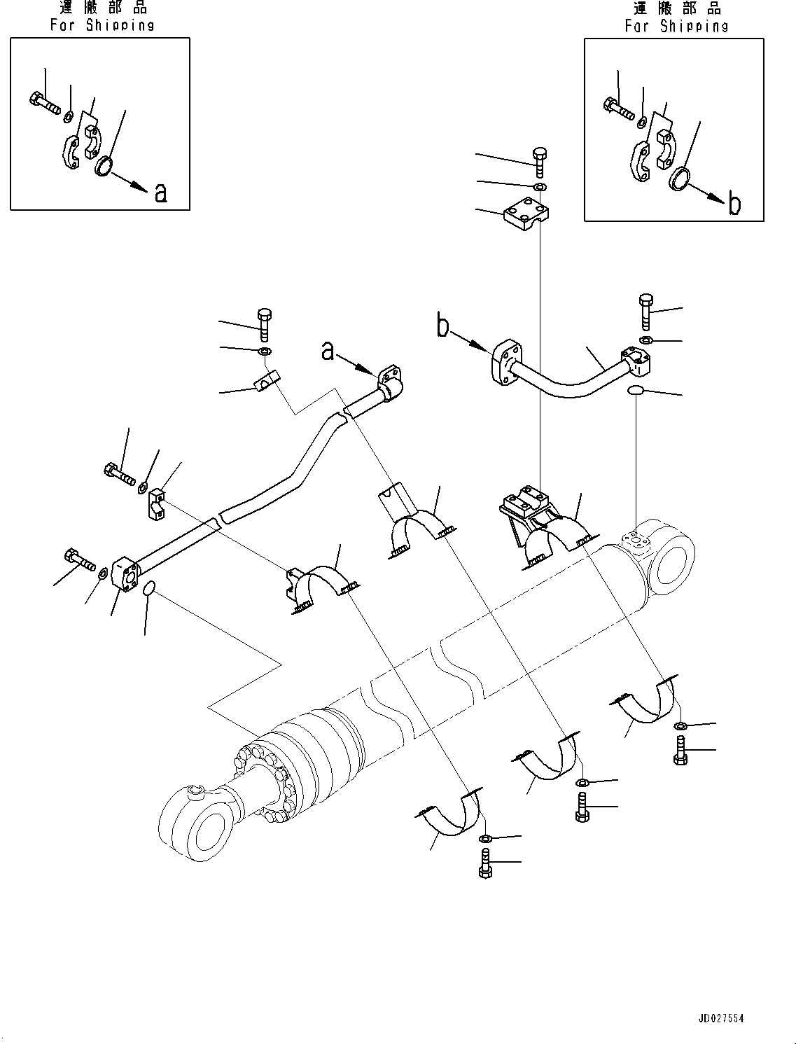 Excavators Komatsu / PC1250-8R S/N 35201-UP(0000430c) / Bucket Cylinder, R.H. (2/2) (#35201-35649)(T027004 : T1220-001004)