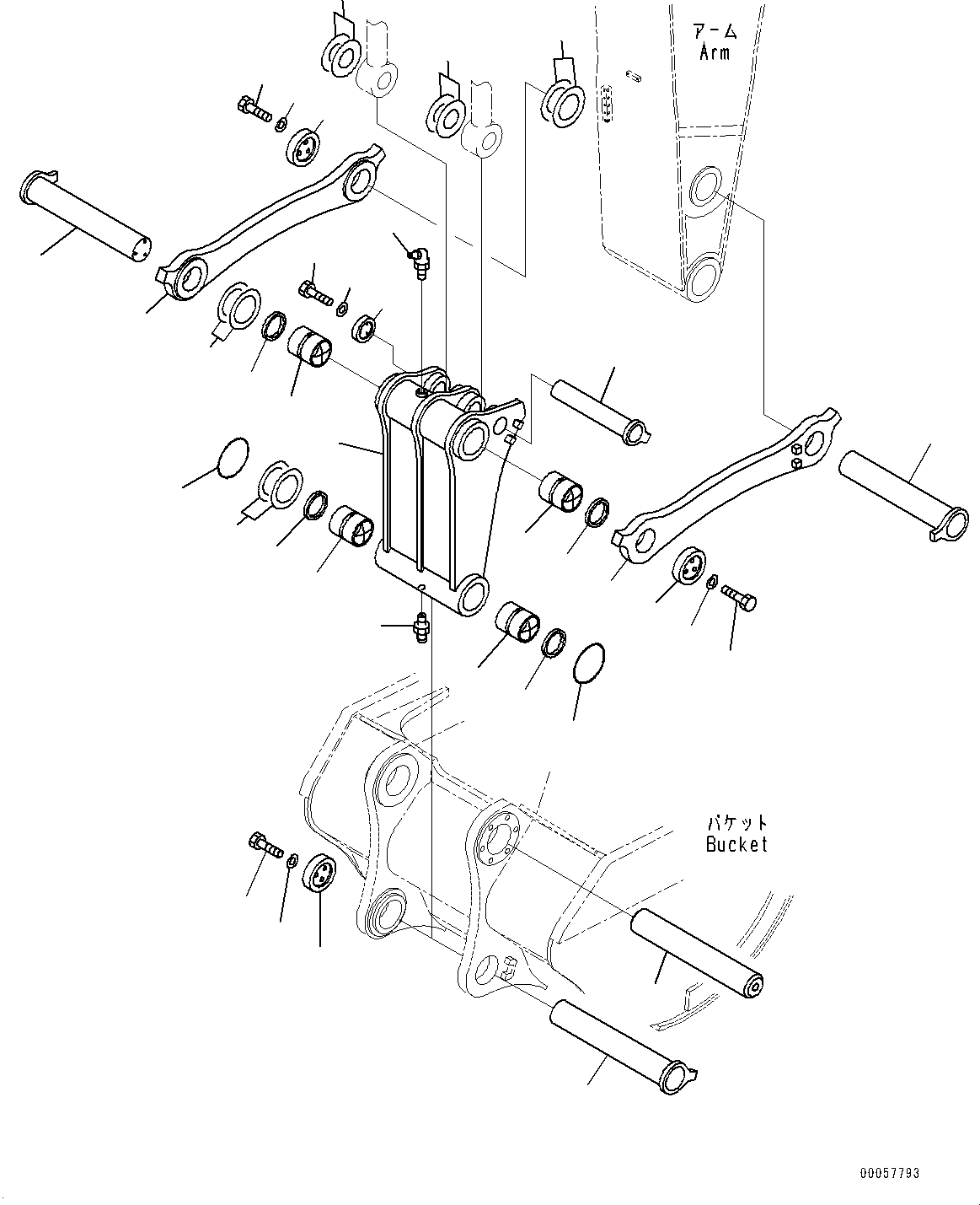 Excavators Komatsu / PC1250-8R S/N 35201-UP(0000430c) / Bucket Linkage (#35201-35649)(T031001 : T1230-004001)