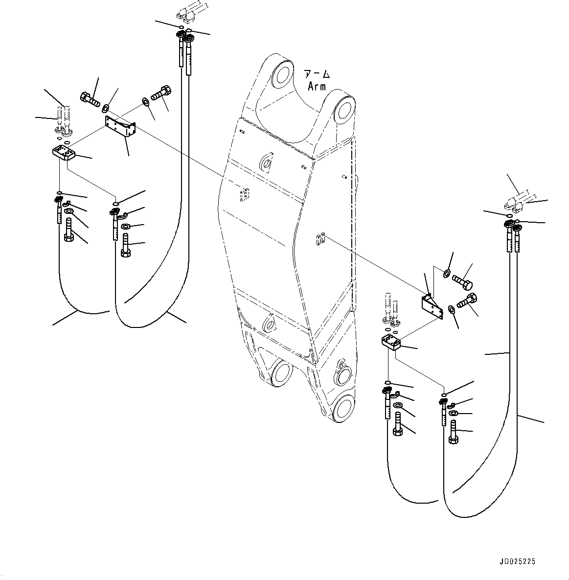 Excavators Komatsu / PC1250-8R S/N 35201-UP(0000430c) / Loading Shovel, Boom and Arm, Bucket Cylinder Piping (3/3) (#35201-)(T032012 : T1310-001010)
