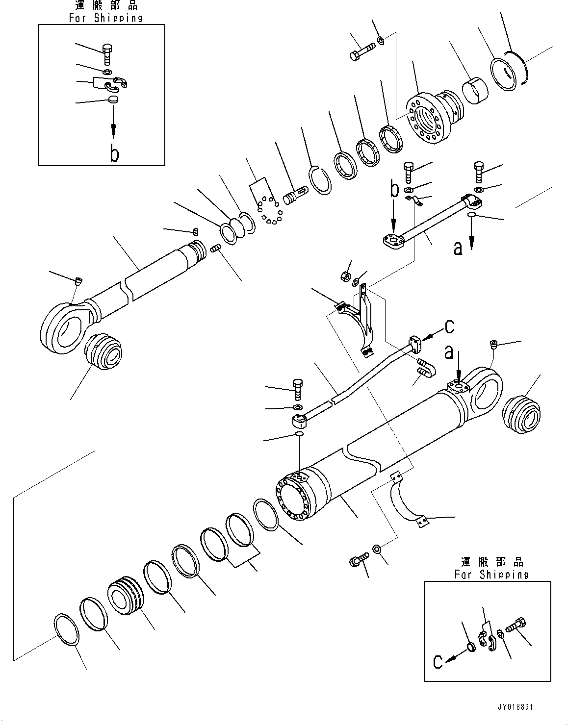 Excavators Komatsu / PC1250-8R S/N 35201-UP(0000430c) / Loading Shovel, Boom and Arm, Arm Cylinder, L.H. (#35201-)(T032017 : T1310-001015)