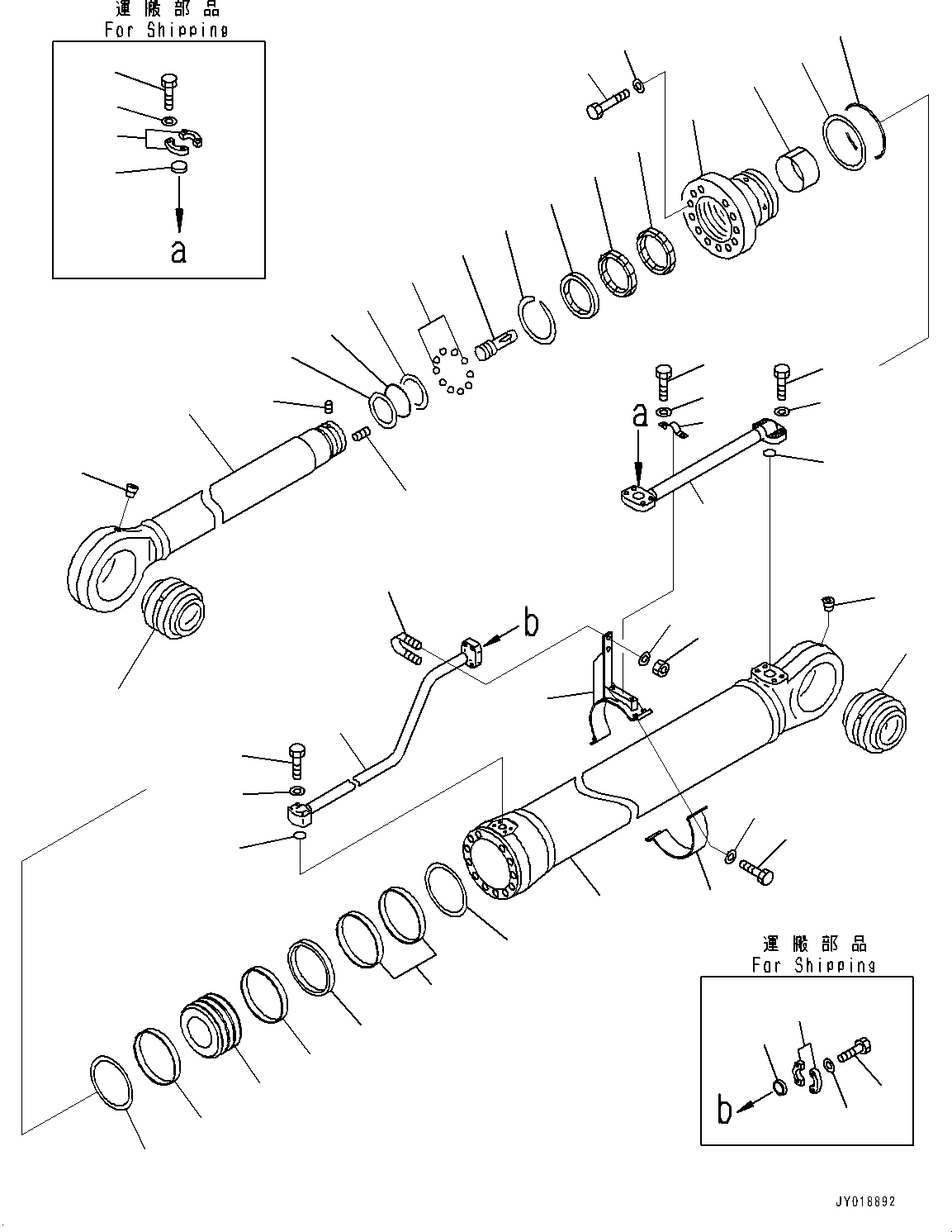 Excavators Komatsu / PC1250-8R S/N 35201-UP(0000430c) / Loading Shovel, Boom and Arm, Arm Cylinder, R.H. (#35201-)(T032018 : T1310-001016)