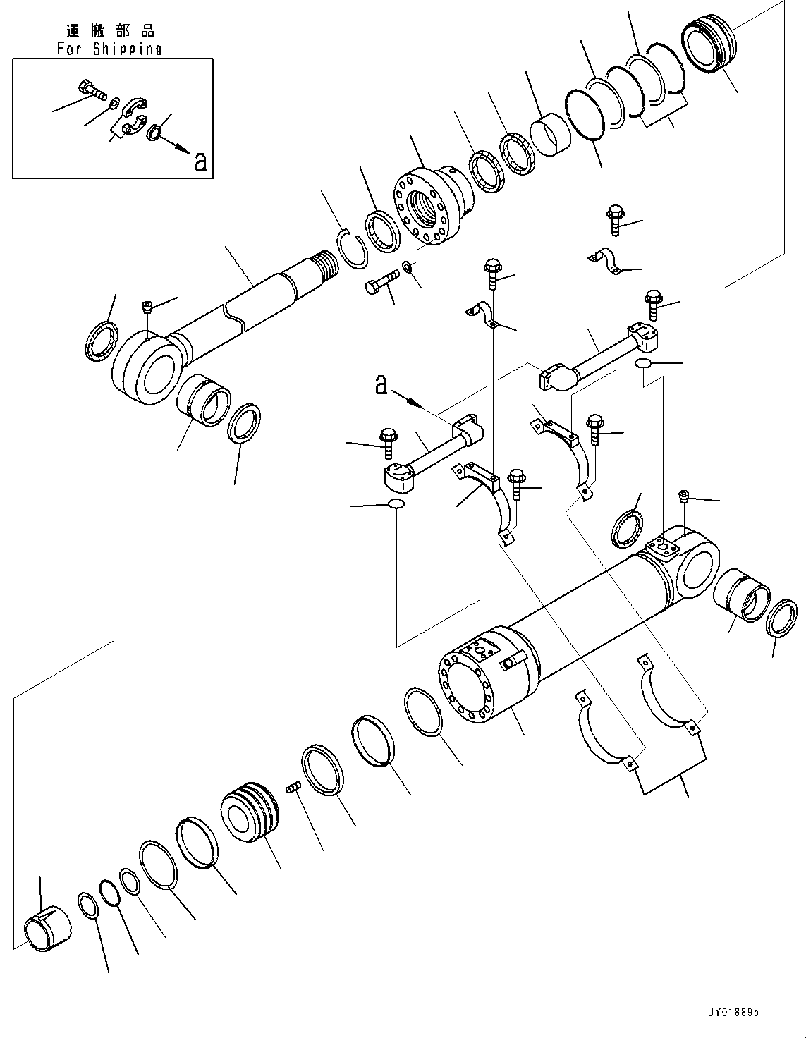 Excavators Komatsu / PC1250-8R S/N 35201-UP(0000430c) / Bottom Dump Cylinder, L.H. (#35201-)(T033001 : T1320-001001)