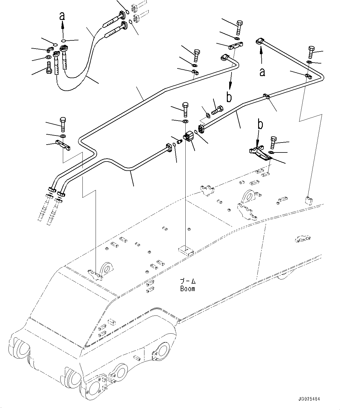 Excavators Komatsu / PC1250-8R S/N 35201-UP(0000430c) / Bottom Dump Piping, Boom Side (#35201-)(T034001 : T1330-001001)