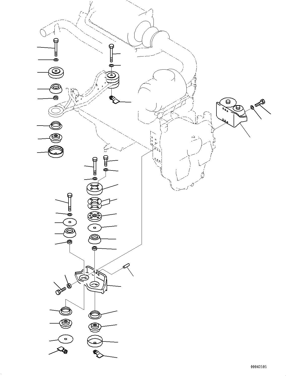Excavators Komatsu / PC1250SP-8R S/N 35201-UP (Extreme Hot Area Arrangement)(0000433c) / Engine Mounting (#35201-)(B001001 : B0100-001001)