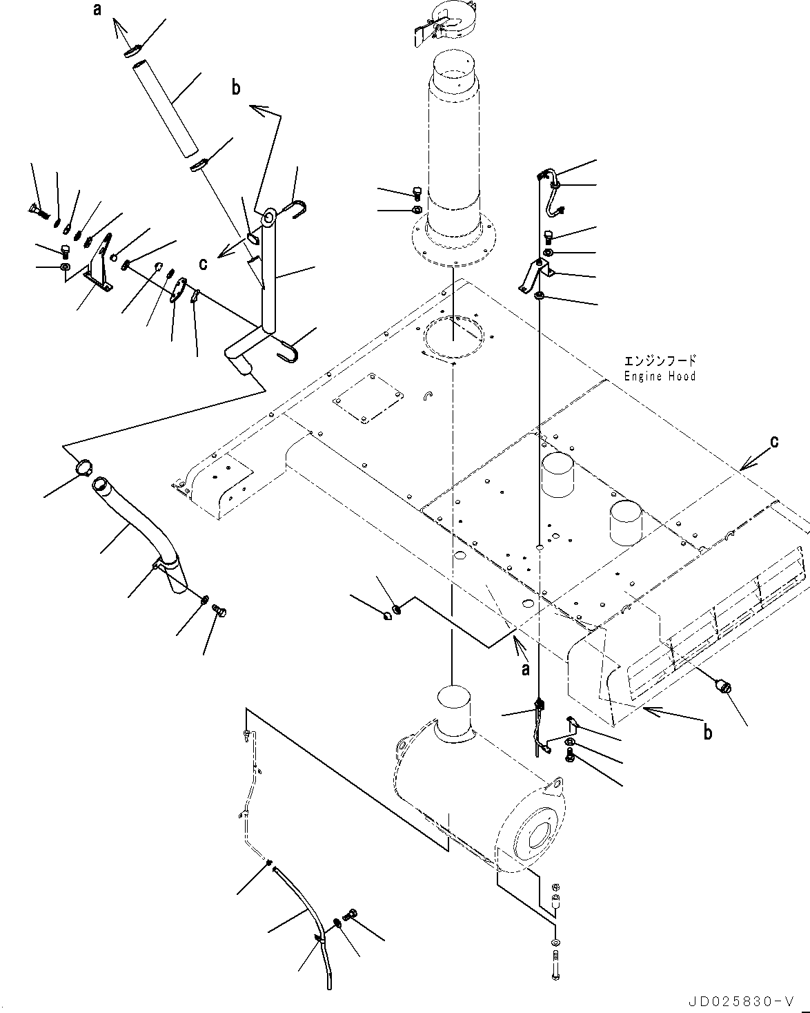 Excavators Komatsu / PC1250SP-8R S/N 35201-UP (Extreme Hot Area Arrangement)(0000433c) / Exhaust Pipe, Related Parts (#35262-)(B004001 : B0300-006001)