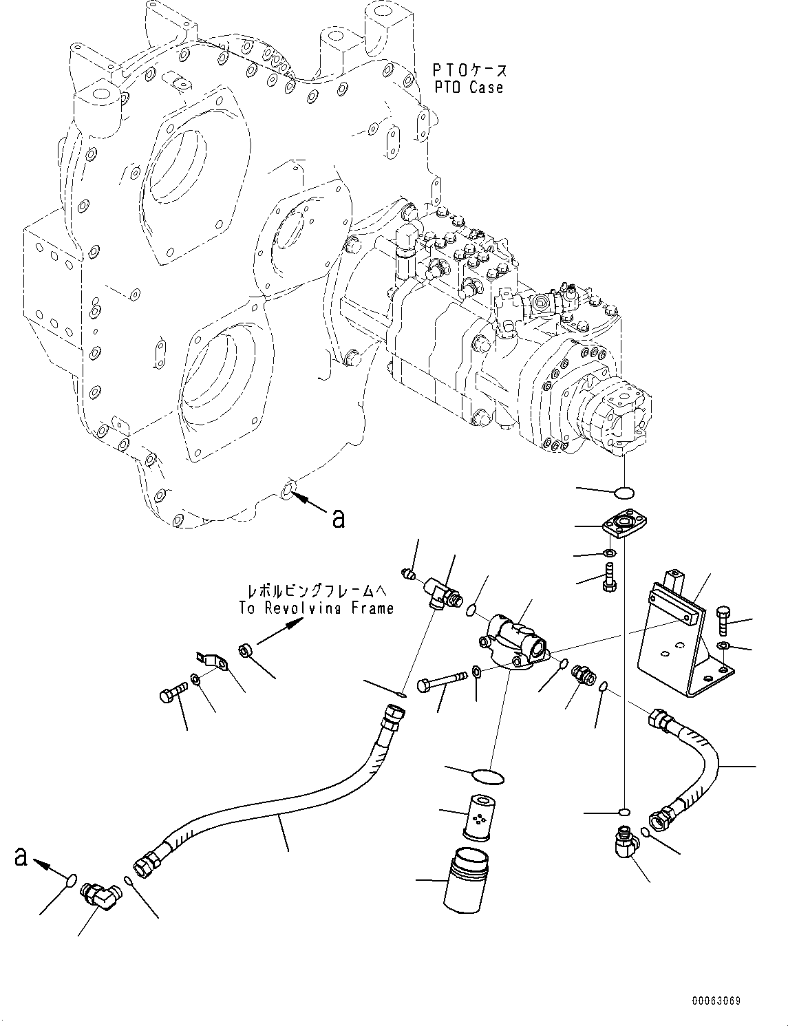 Excavators Komatsu / PC1250SP-8R S/N 35201-UP (Extreme Hot Area Arrangement)(0000433c) / PTO (Power Take Off), Suction Piping (#35201-)(B008003 : B0600-007003)