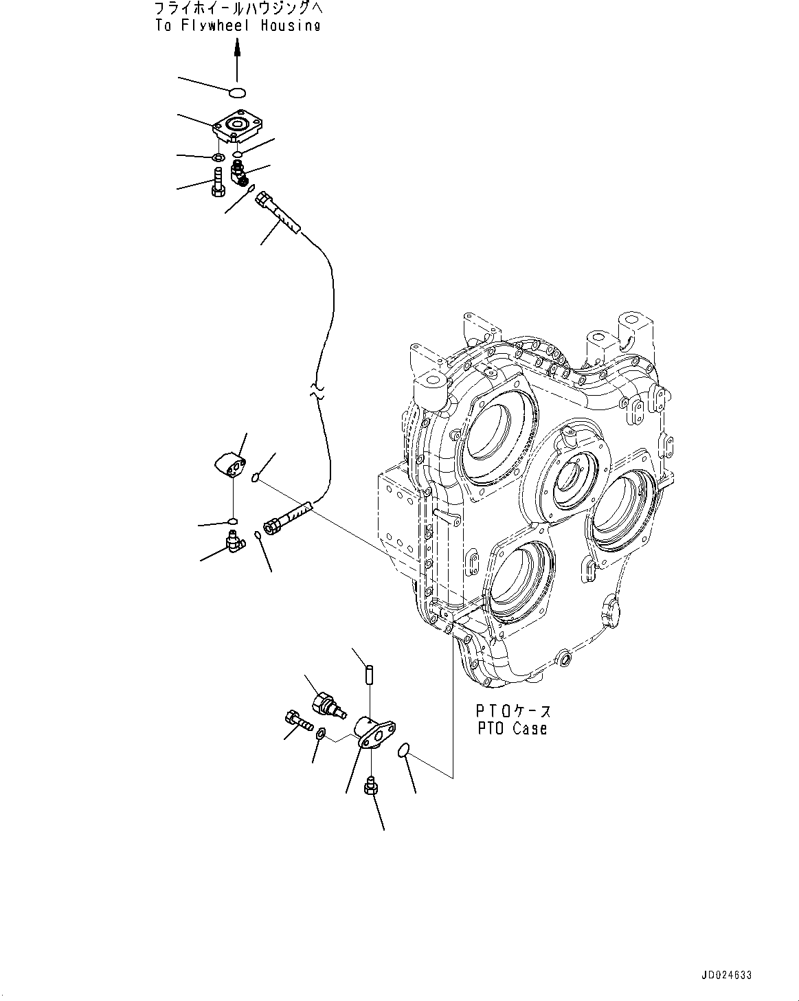 Excavators Komatsu / PC1250SP-8R S/N 35201-UP (Extreme Hot Area Arrangement)(0000433c) / PTO (Power Take Off), Flywheel Piping (#35201-)(B006006 : B0600-005006)