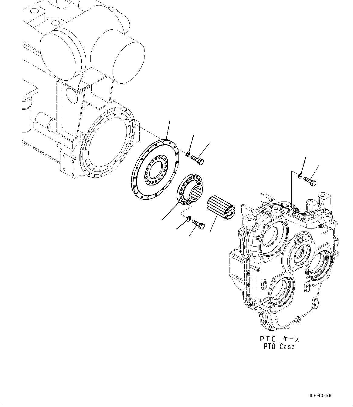 Excavators Komatsu / PC1250SP-8R S/N 35201-UP (Extreme Hot Area Arrangement)(0000433c) / PTO (Power Take Off), Mounting (#35201-)(B006008 : B0600-005008)