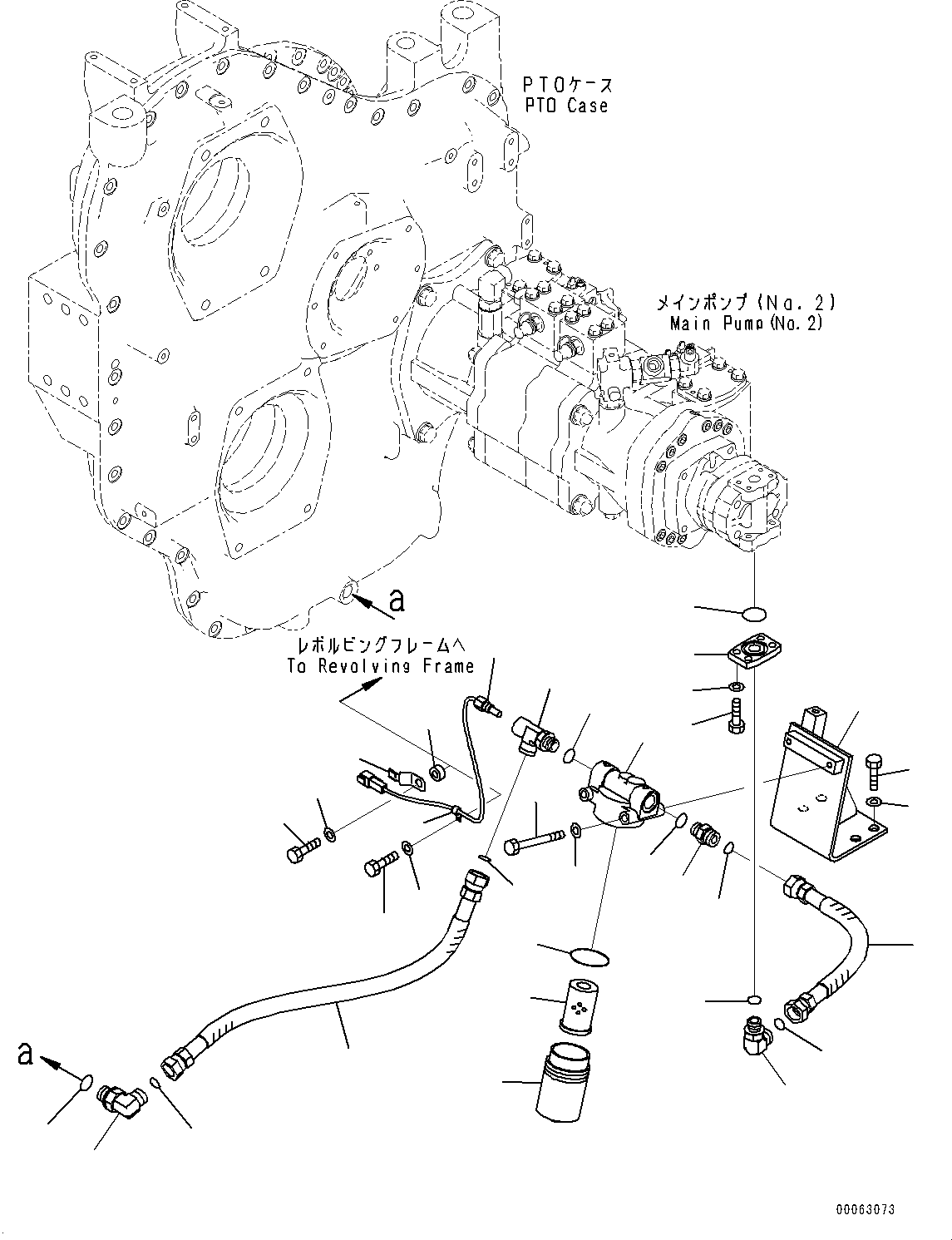 Excavators Komatsu / PC1250SP-8R S/N 35201-UP (Extreme Hot Area Arrangement)(0000433c) / PTO (Power Take Off), Suction Piping (#35201-)(B009003 : B0600-008003)