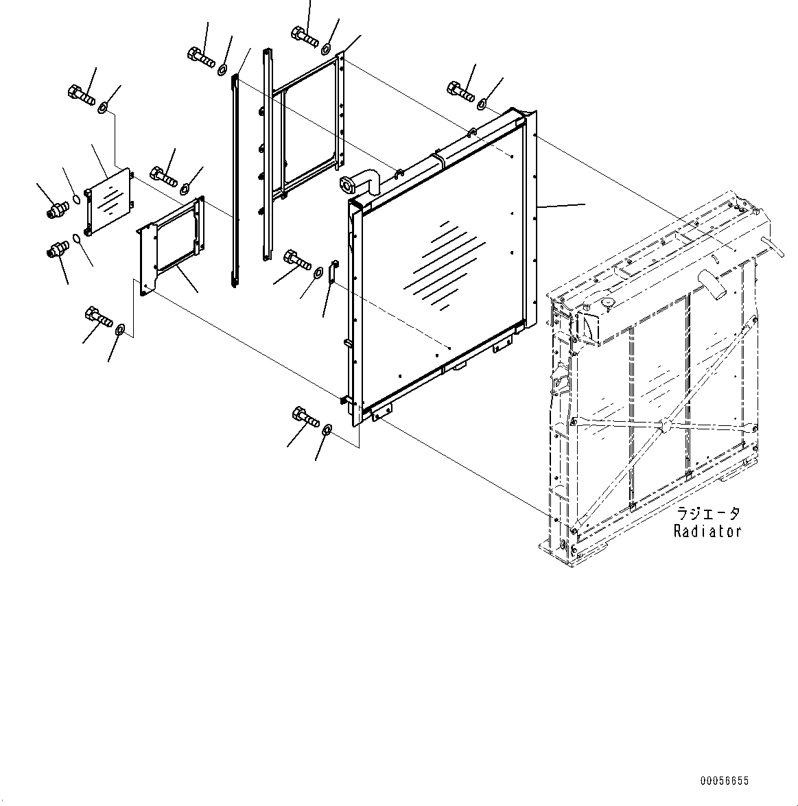 Excavators Komatsu / PC1250SP-8R S/N 35201-UP (Extreme Hot Area Arrangement)(0000433c) / Cooling System, Oil Cooler (#35201-35725)(C001002 : C0100-003002)
