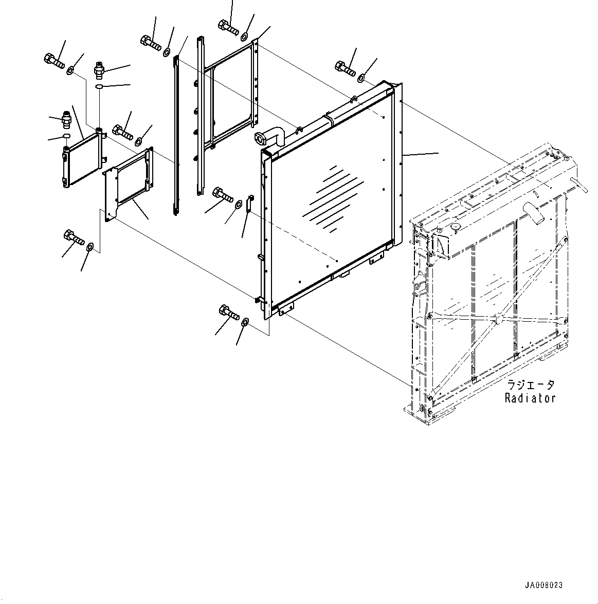 Excavators Komatsu / PC1250SP-8R S/N 35201-UP (Extreme Hot Area Arrangement)(0000433c) / Cooling System, Oil Cooler (#35726-35725)(C001003 : C0100-003002A)