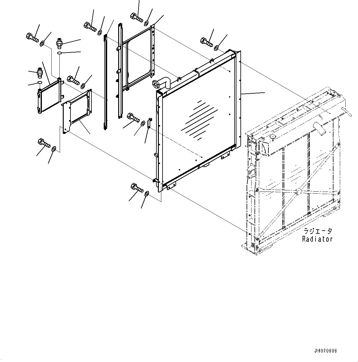 Excavators Komatsu / PC1250SP-8R S/N 35201-UP (Extreme Hot Area Arrangement)(0000433c) / Cooling System, Oil Cooler (#35726-)(C001004 : C0100-003002B)