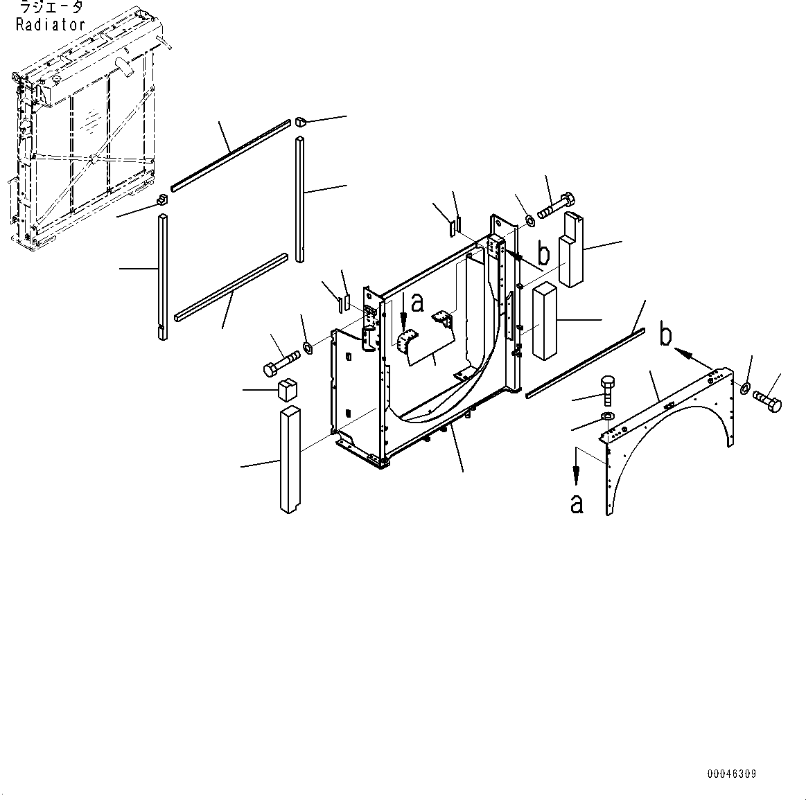 Excavators Komatsu / PC1250SP-8R S/N 35201-UP (Extreme Hot Area Arrangement)(0000433c) / Cooling System, Shroud (1/2) (#35201-)(C001005 : C0100-003003)