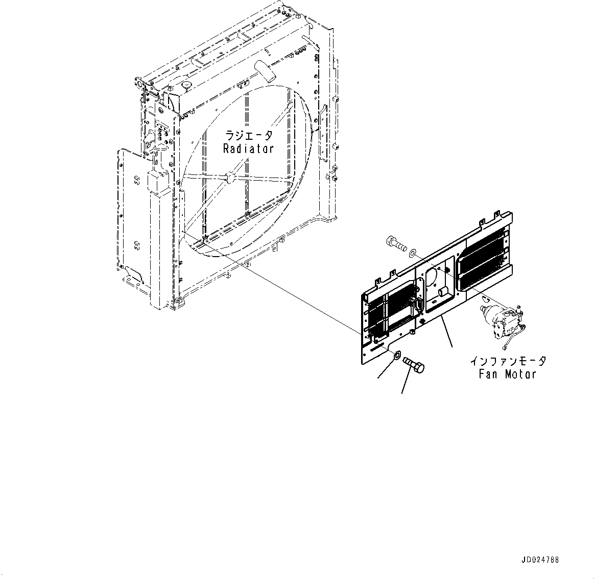 Excavators Komatsu / PC1250SP-8R S/N 35201-UP (Extreme Hot Area Arrangement)(0000433c) / Cooling System, Fan Motor Related Parts (#35201-)(C001008 : C0100-003005)