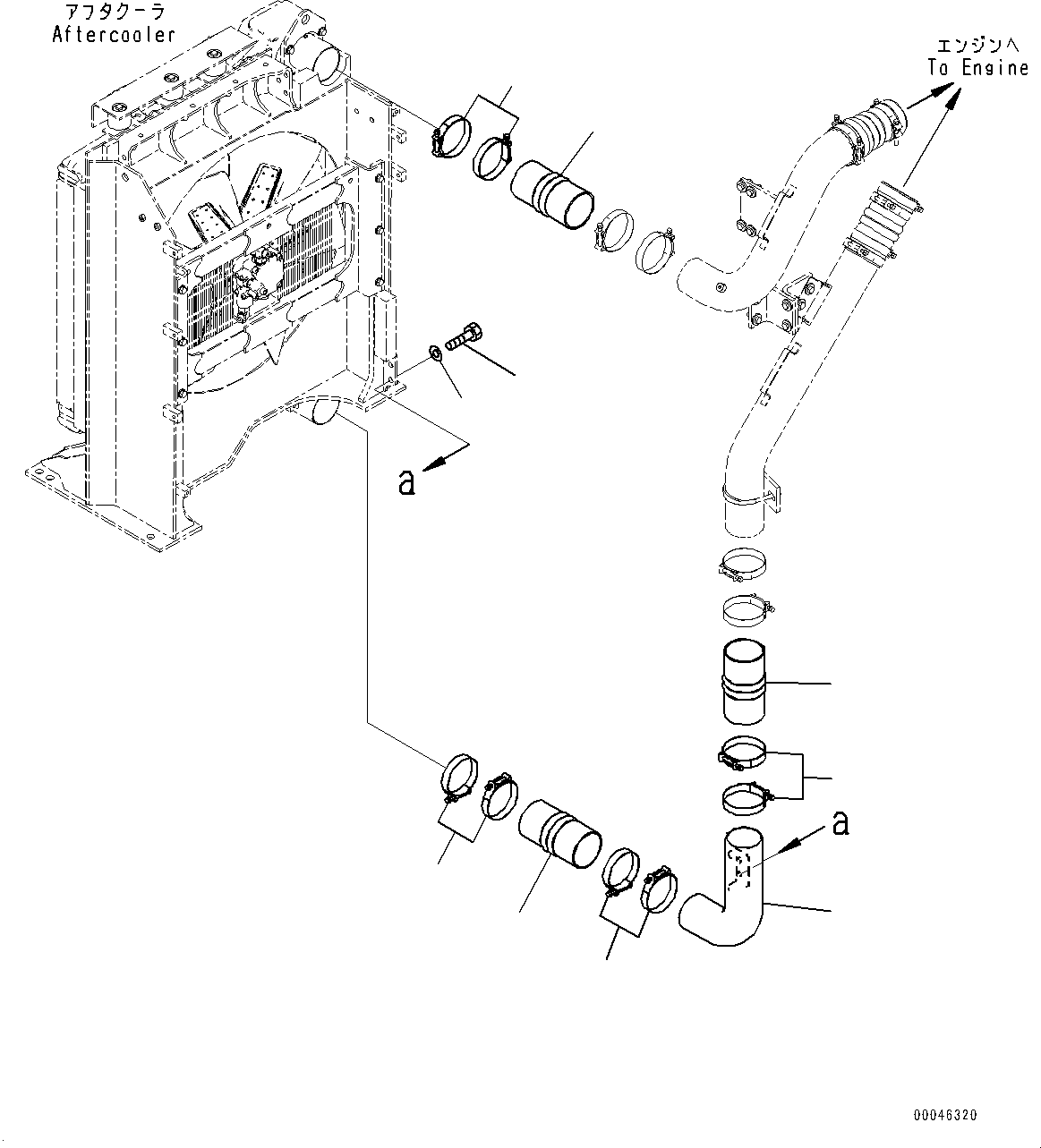 Excavators Komatsu / PC1250SP-8R S/N 35201-UP (Extreme Hot Area Arrangement)(0000433c) / Cooling System, Air Piping (#35201-)(C001021 : C0100-003016)