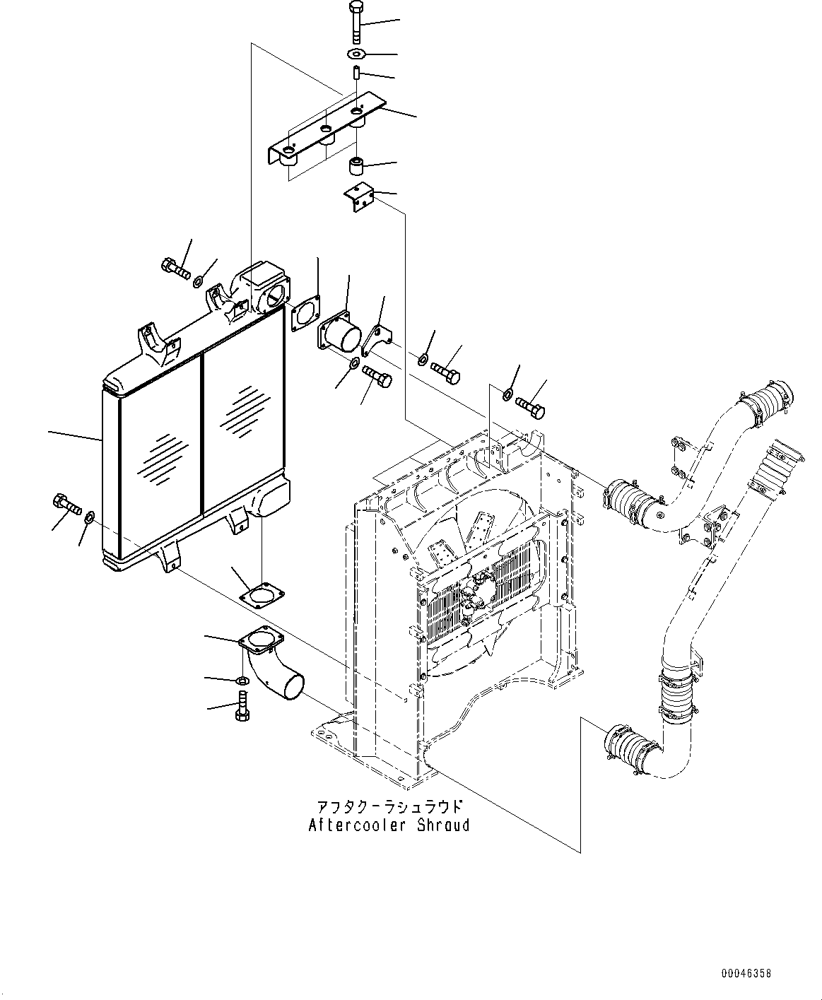 Excavators Komatsu / PC1250SP-8R S/N 35201-UP (Extreme Hot Area Arrangement)(0000433c) / Cooling System, Tube and Aftercooler (2/2) (#35201-)(C001023 : C0100-003018)