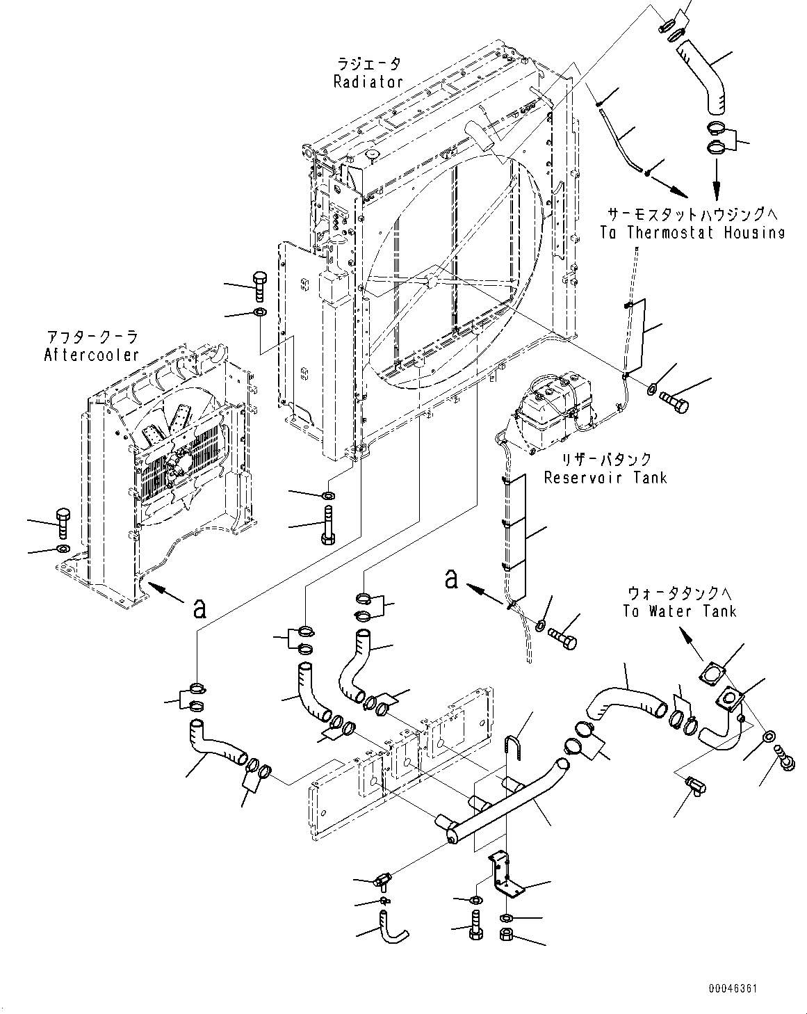 Excavators Komatsu / PC1250SP-8R S/N 35201-UP (Extreme Hot Area Arrangement)(0000433c) / Cooling System, Mounting Parts and Tank Piping (#35201-35541)(C001027 : C0100-003021)
