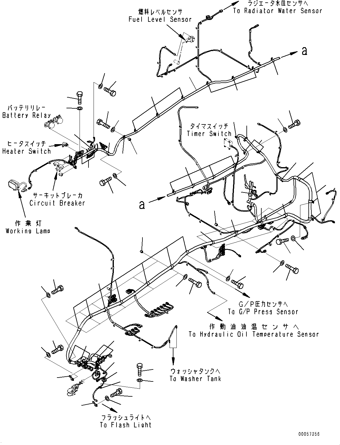 Excavators Komatsu / PC1250SP-8R S/N 35201-UP (Extreme Hot Area Arrangement)(0000433c) / Electric Wiring Harness, Main Wiring Harness Clamp (1/4) (#35201-)(E006002 : E0200-009002)