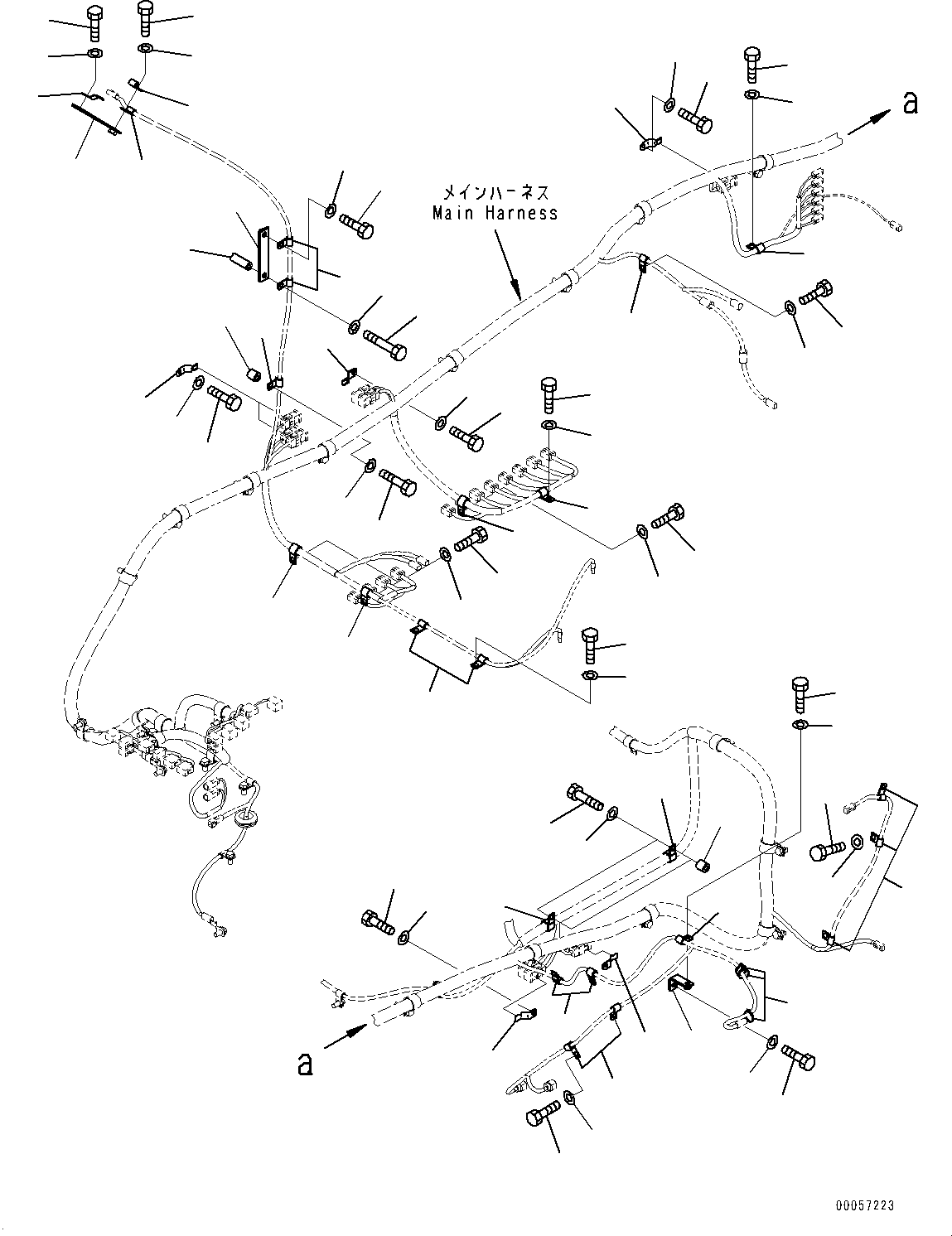 Excavators Komatsu / PC1250SP-8R S/N 35201-UP (Extreme Hot Area Arrangement)(0000433c) / Electric Wiring Harness, Main Wiring Harness Clamp (2/4) (#35201-)(E005003 : E0200-008003)
