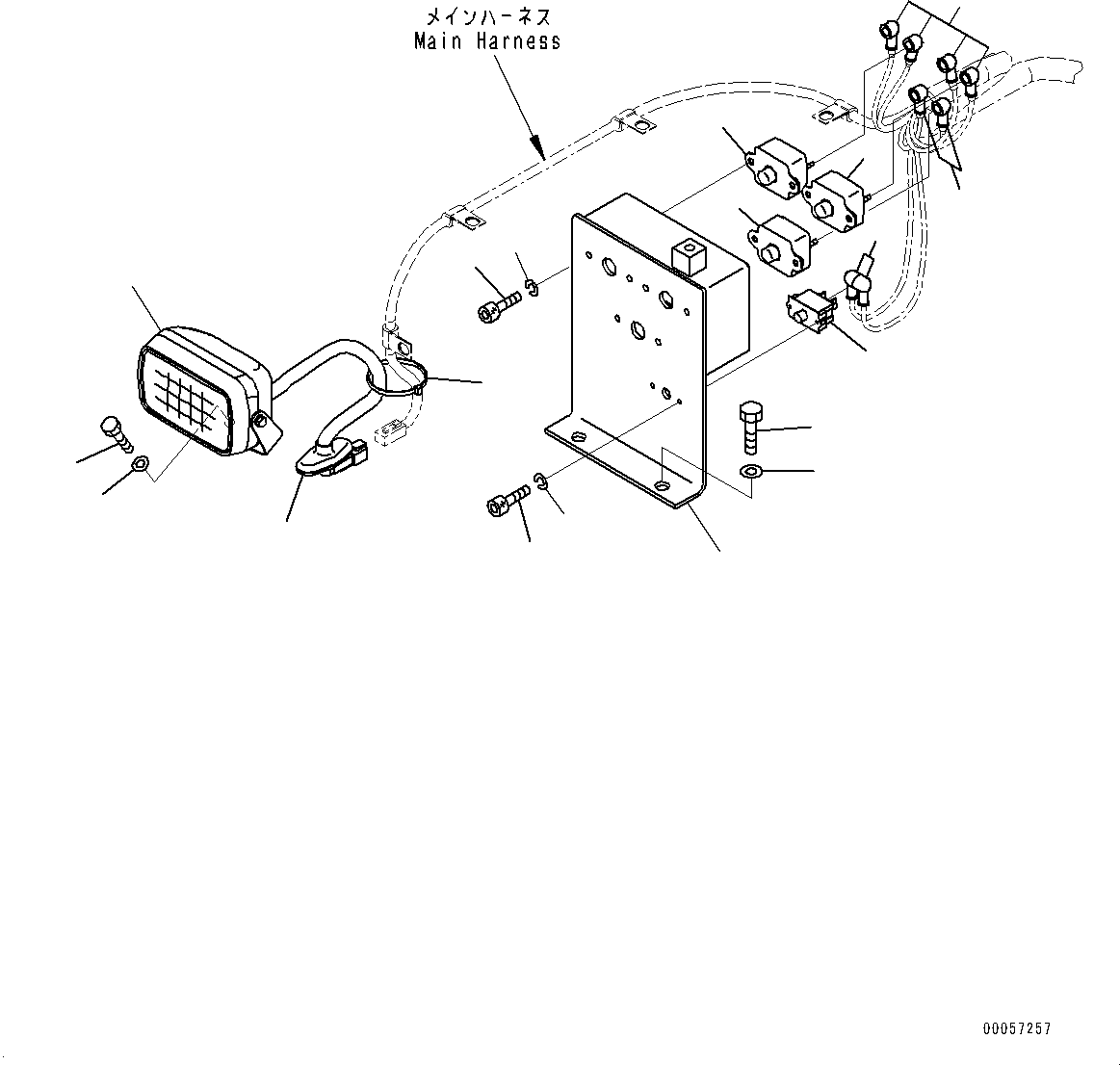 Excavators Komatsu / PC1250SP-8R S/N 35201-UP (Extreme Hot Area Arrangement)(0000433c) / Electric Wiring Harness, Working Lamp and Breaker (#35201-)(E006008 : E0200-009007)