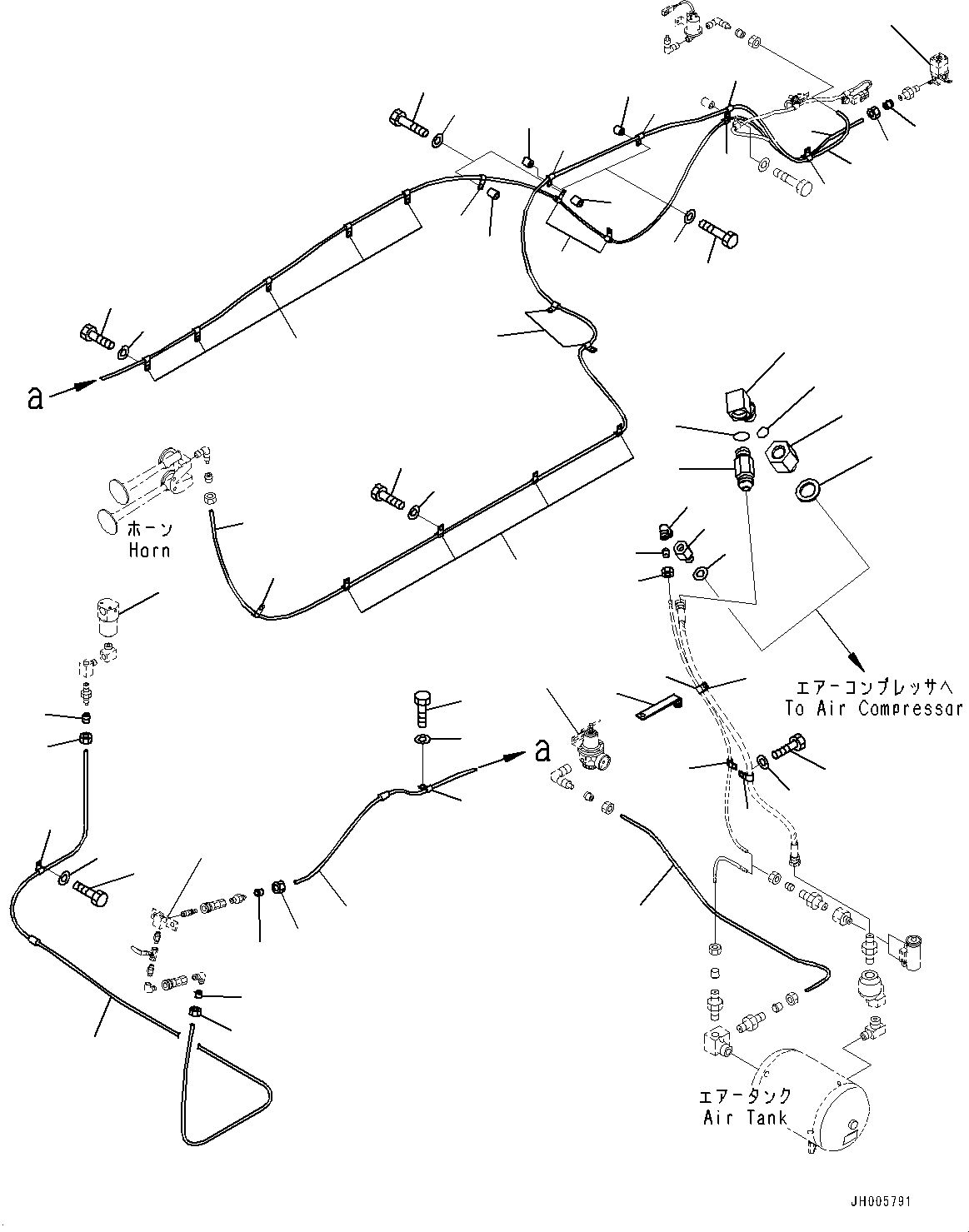 Excavators Komatsu / PC1250SP-8R S/N 35201-UP (Extreme Hot Area Arrangement)(0000433c) / Air System, Air Piping (#35332-)(G002002 : G0000-004001A)