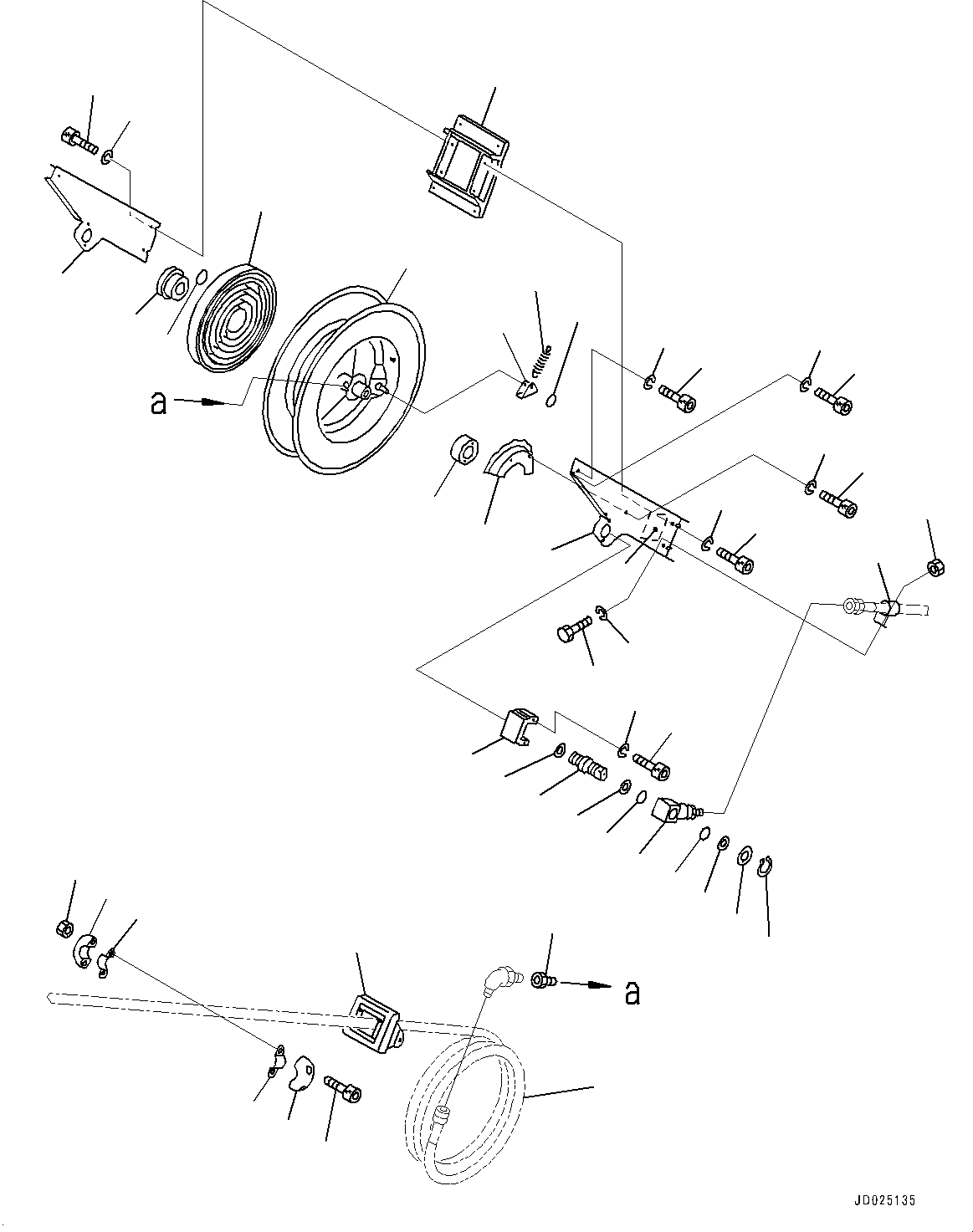 Excavators Komatsu / PC1250SP-8R S/N 35201-UP (Extreme Hot Area Arrangement)(0000433c) / Auto-greasing System, Hose Reel (#35201-)(G006004 : G1010-002004)