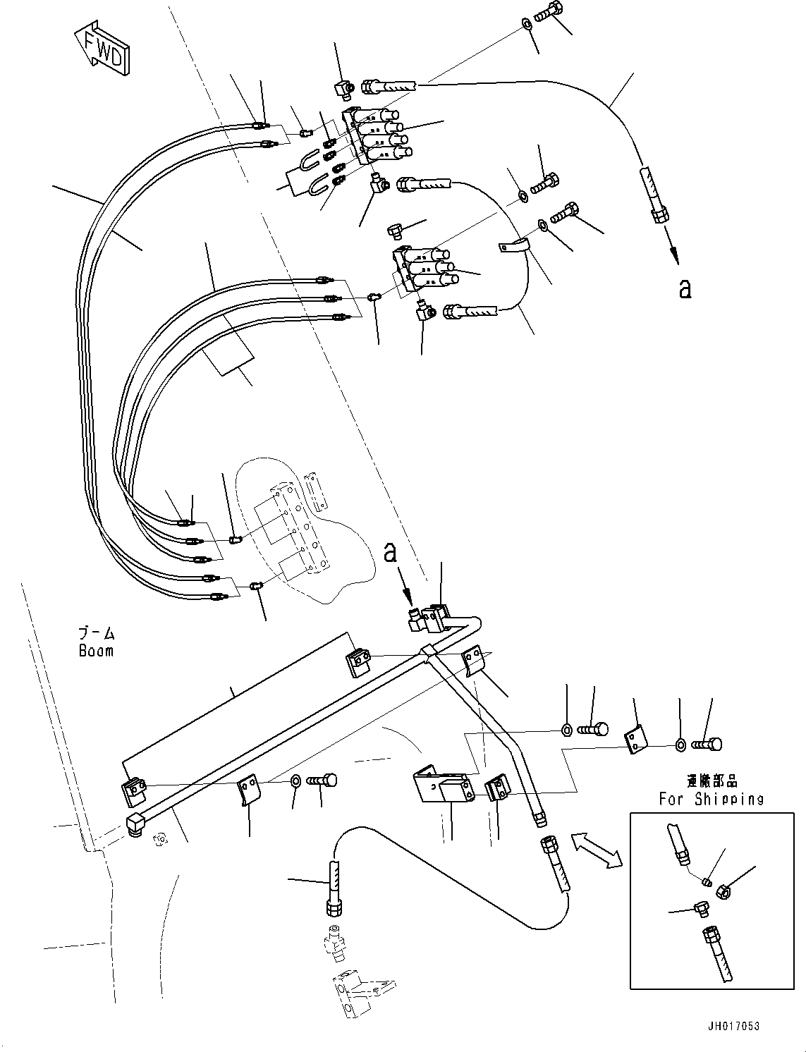 Excavators Komatsu / PC1250SP-8R S/N 35201-UP (Extreme Hot Area Arrangement)(0000433c) / Auto-greasing System, Boom Piping (#35624-)(G006010 : G1010-002009A)