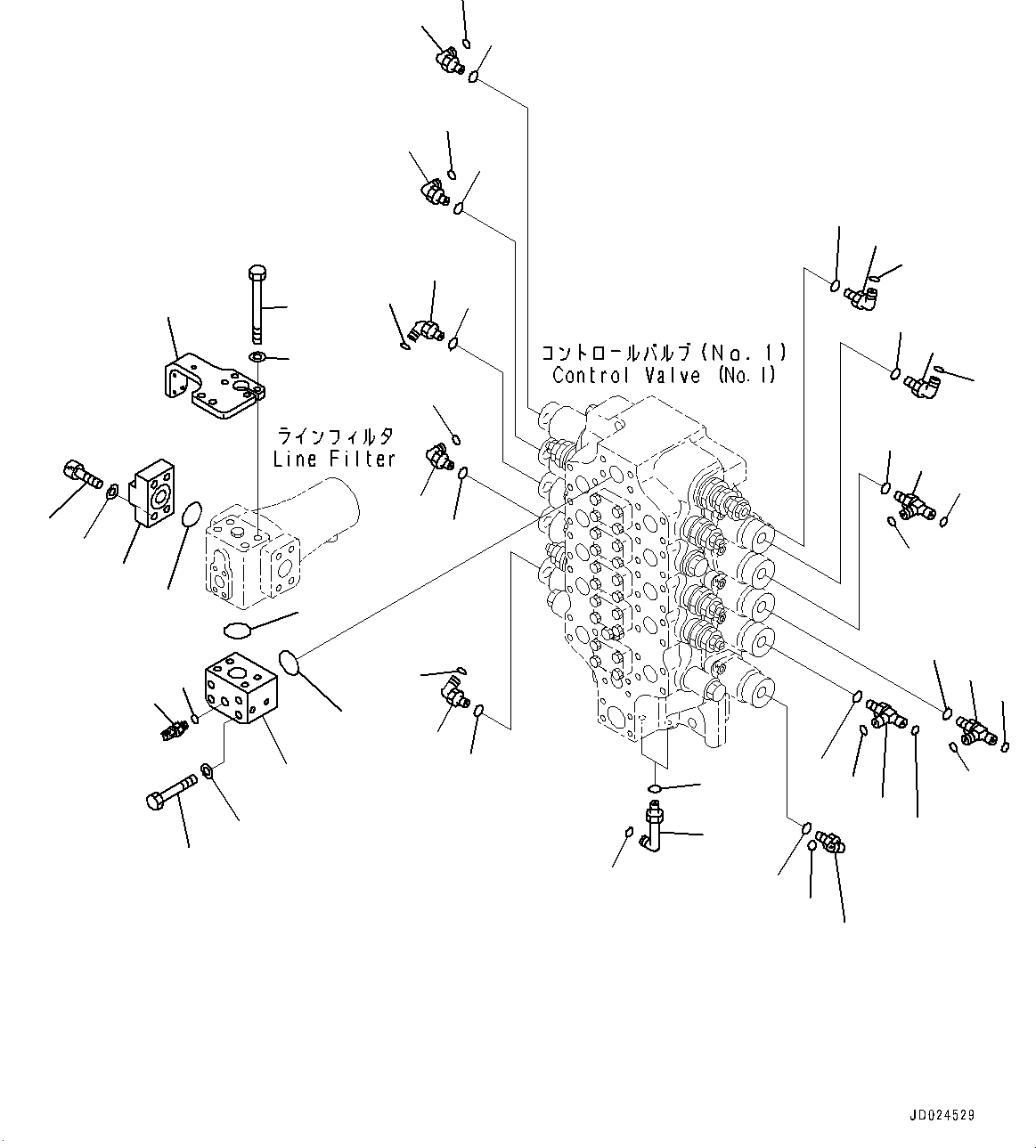Excavators Komatsu / PC1250SP-8R S/N 35201-UP (Extreme Hot Area Arrangement)(0000433c) / Control Valve, Joint Parts (1/2) (#35201-)(H005007 : H0120-001007)