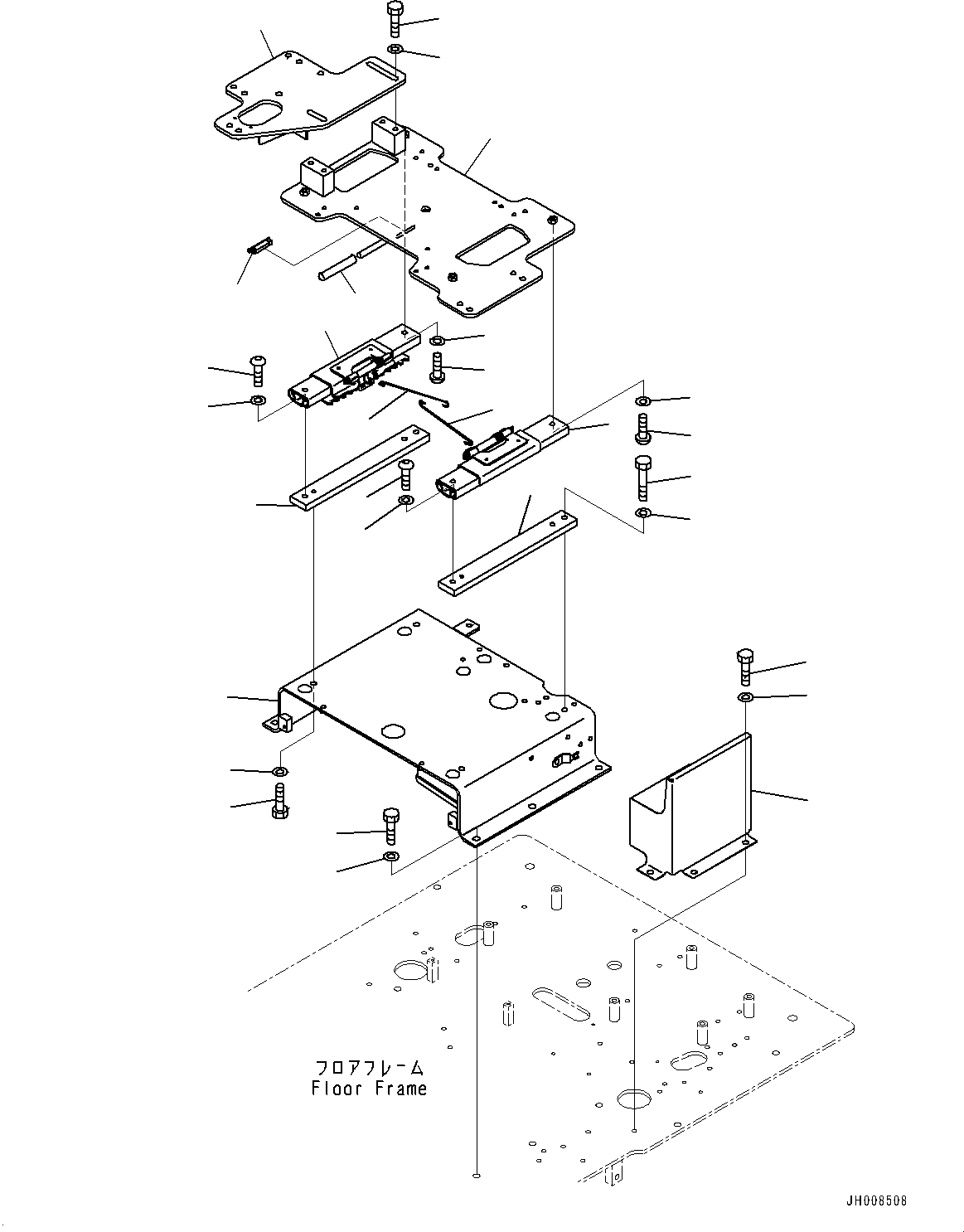 Excavators Komatsu / PC1250SP-8R S/N 35201-UP (Extreme Hot Area Arrangement)(0000433c) / Floor Frame, Floor, Base (#35492-)(K033008 : K1110-025006B)