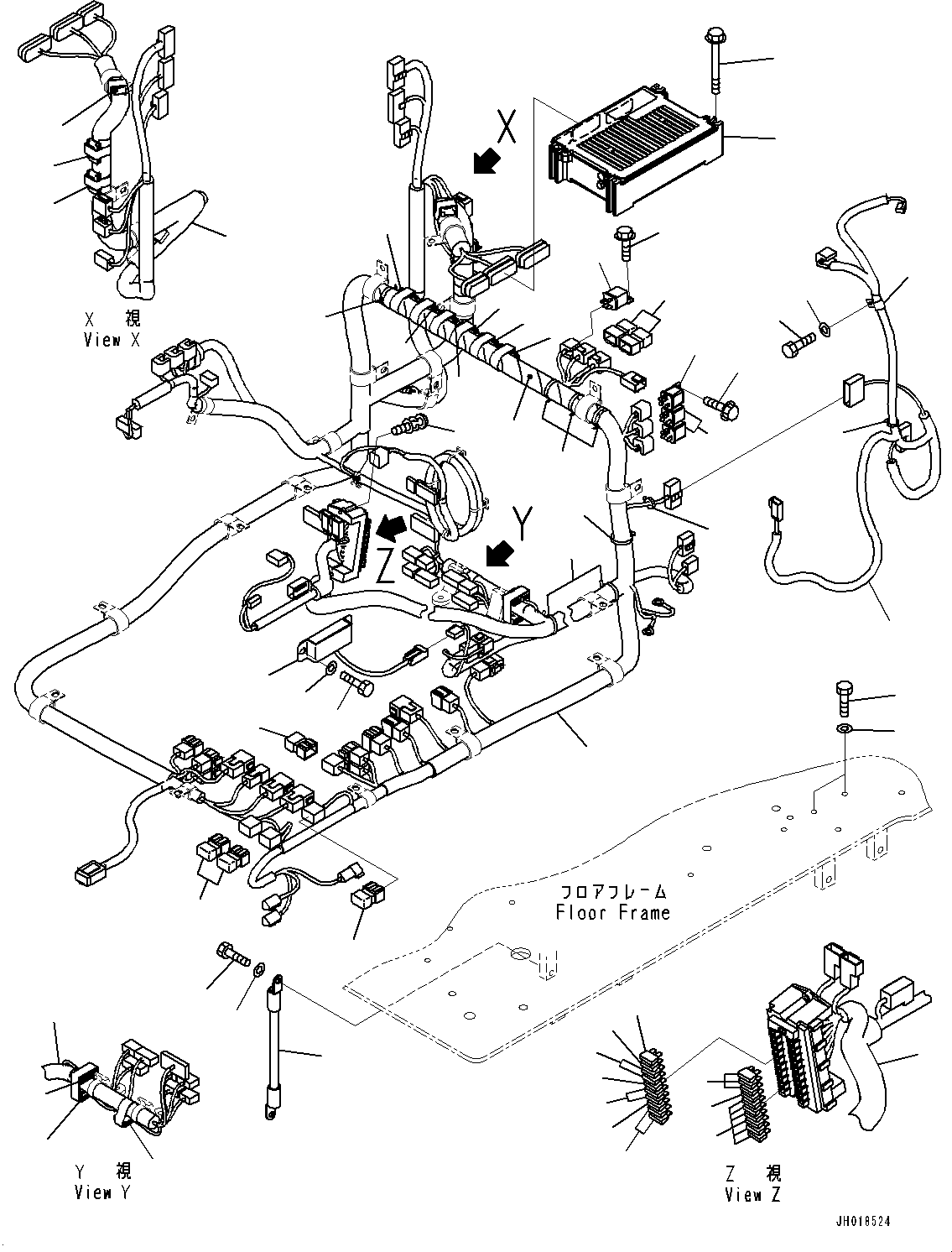 Excavators Komatsu / PC1250SP-8R S/N 35201-UP (Extreme Hot Area Arrangement)(0000433c) / Floor Frame, Electric Parts (#35683-)(K041007 : K1110-067007)