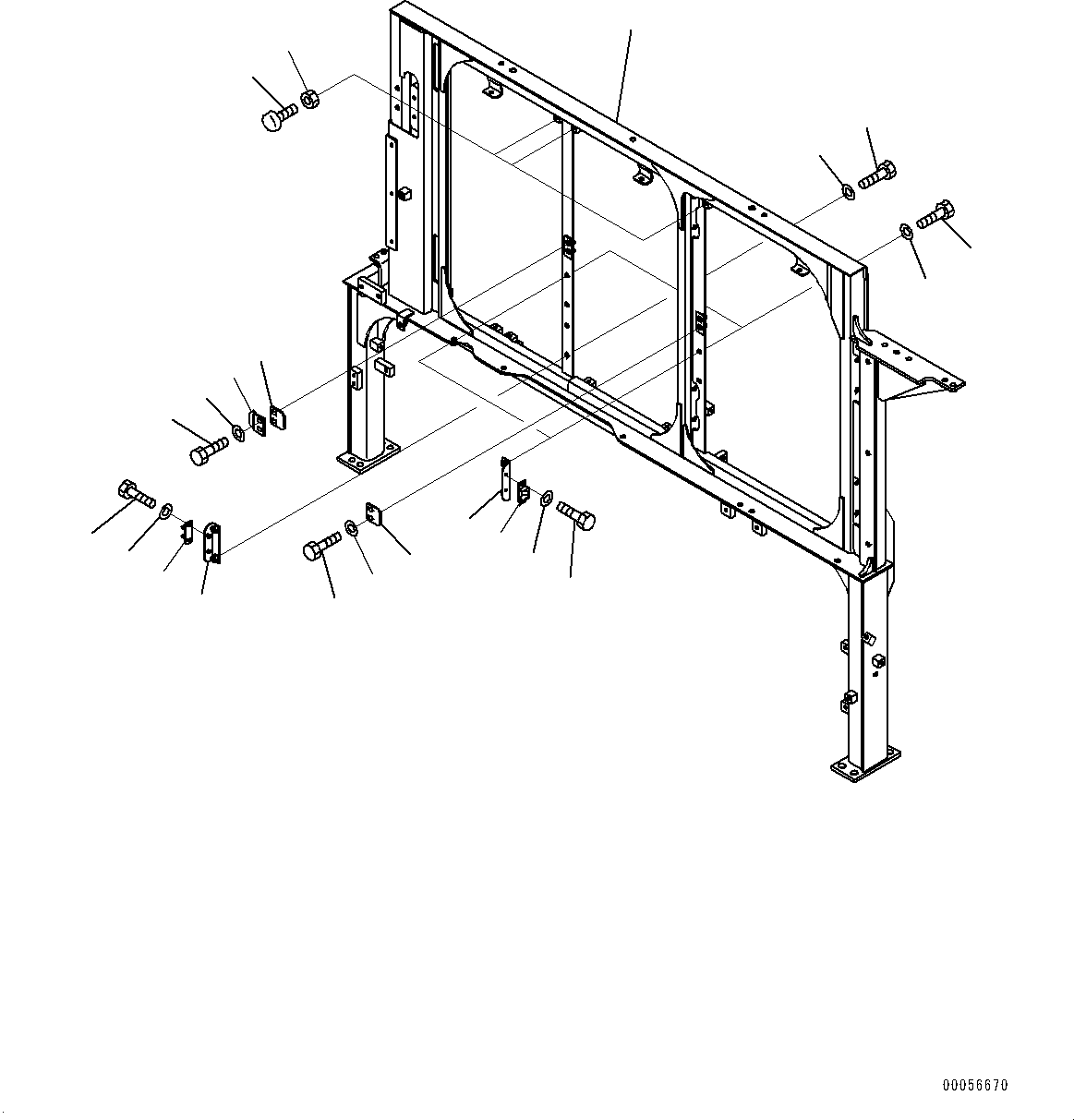 Excavators Komatsu / PC1250SP-8R S/N 35201-UP (Extreme Hot Area Arrangement)(0000433c) / Machine Cab Partition, Frame (#35201-35270)(M006001 : M1150-003001)