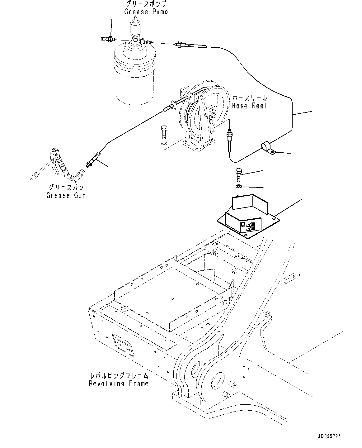 Excavators Komatsu / PC1250SP-8R S/N 35201-UP (Extreme Hot Area Arrangement)(0000433c) / Grease Pump, Grease Piping (2/2) (#35201-)(W001006 : W1117-001006)