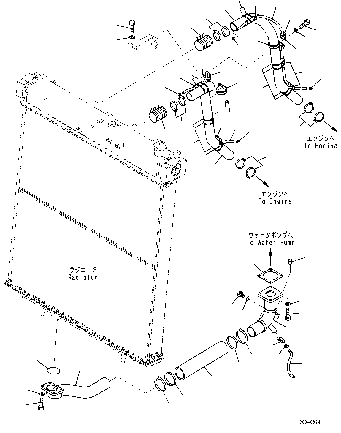 Bulldozers Komatsu / D475ASD-5E0 S/N 30147-UP(0000435c) / Coolant Piping, Water Piping (1/2) (#30147-)(C001001 : C0120-001001)