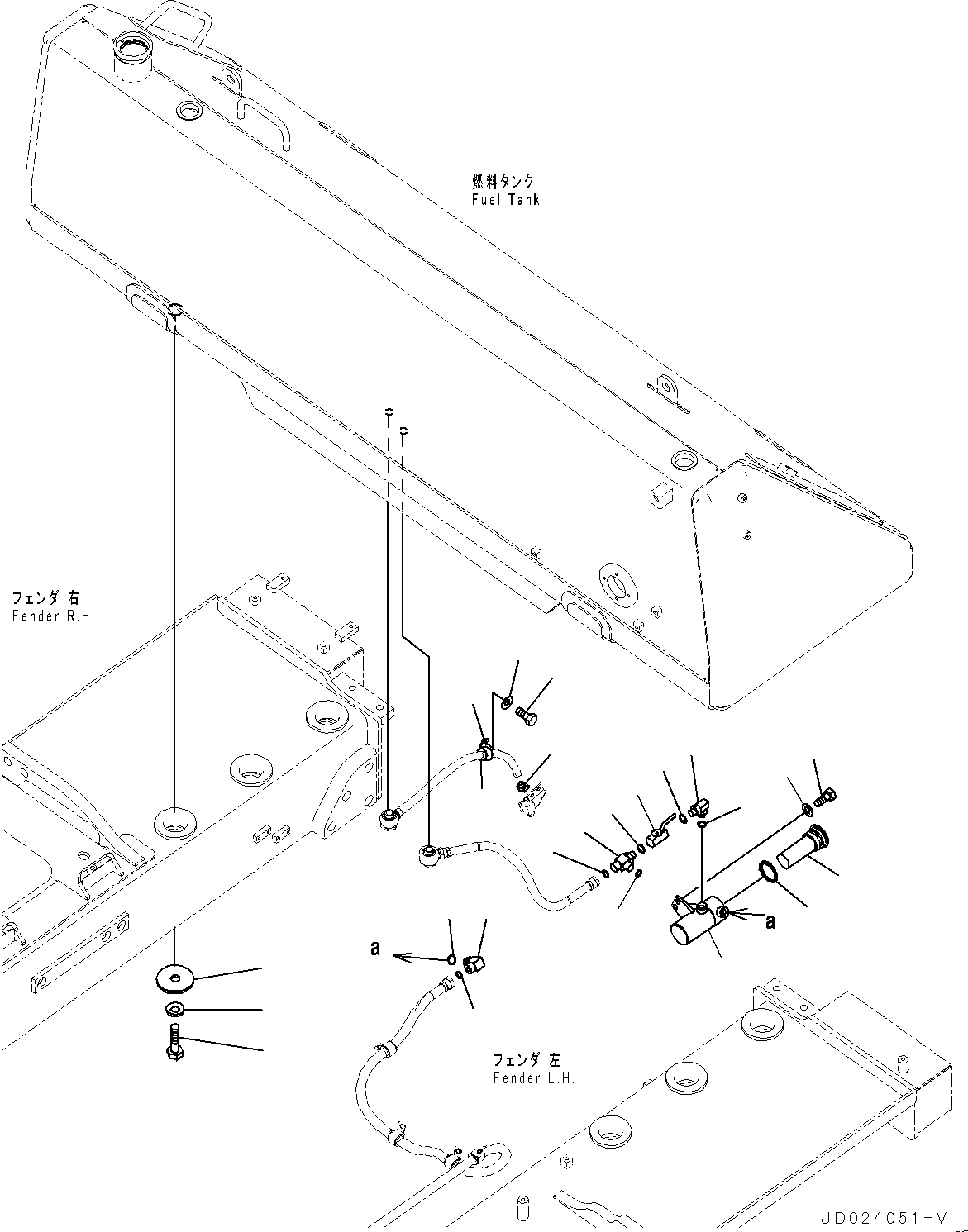 Bulldozers Komatsu / D475ASD-5E0 S/N 30147-UP(0000435c) / Fuel Tank, Fuel Piping (#30147-)(D001002 : D0100-001002)