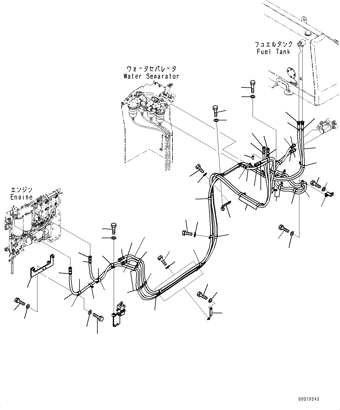 Bulldozers Komatsu / D475ASD-5E0 S/N 30147-UP(0000435c) / Fuel Piping, Main Piping (#30147-)(D003001 : D0200-001001)