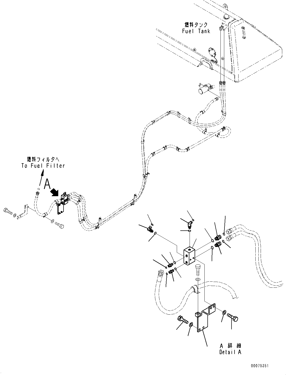 Bulldozers Komatsu / D475ASD-5E0 S/N 30147-UP(0000435c) / Fuel Piping, Engine Piping (#30147-)(D003004 : D0200-001004)