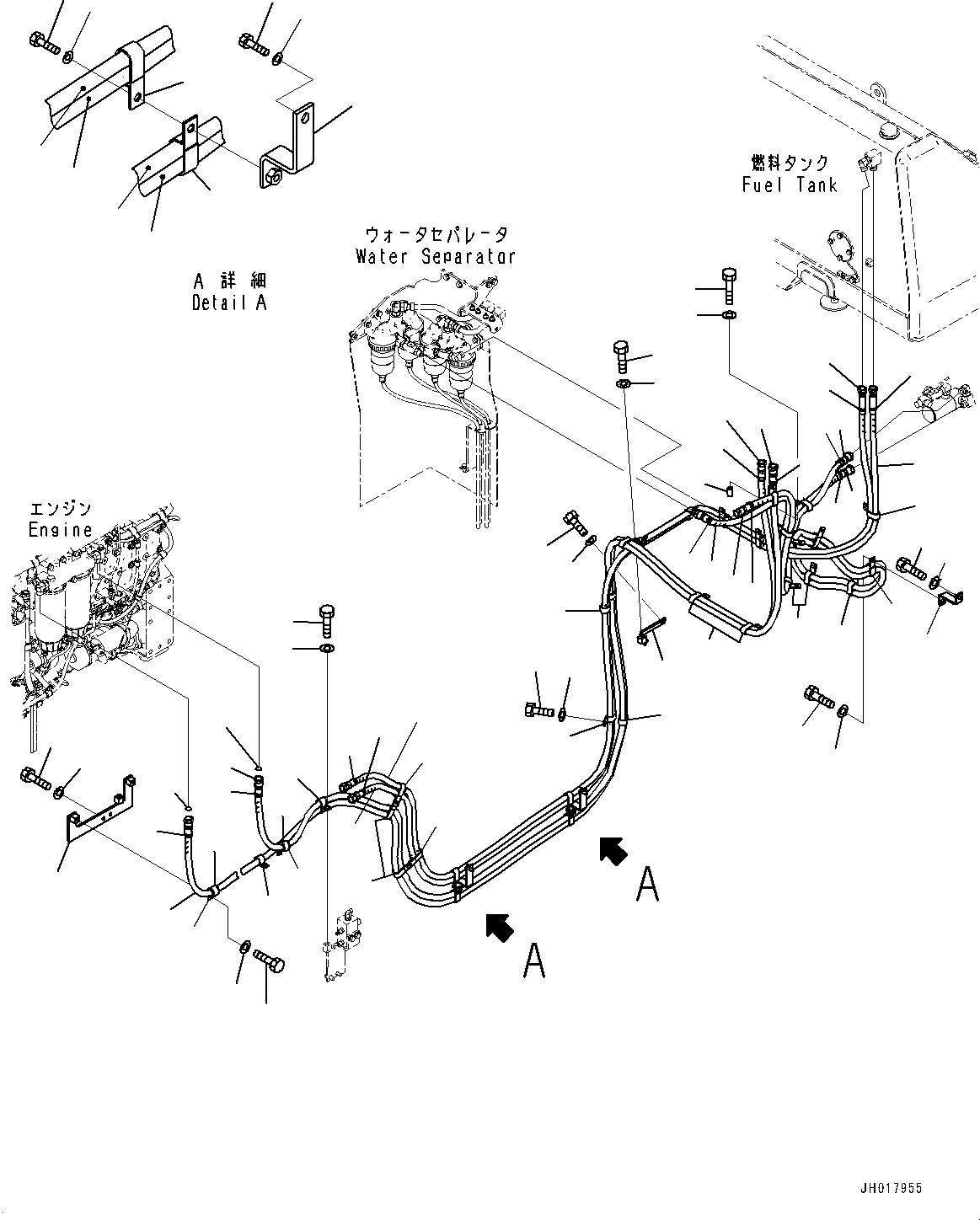 Bulldozers Komatsu / D475ASD-5E0 S/N 30147-UP(0000435c) / Fuel Piping, Main Piping (#30147-30171)(D004001 : D0200-002001)
