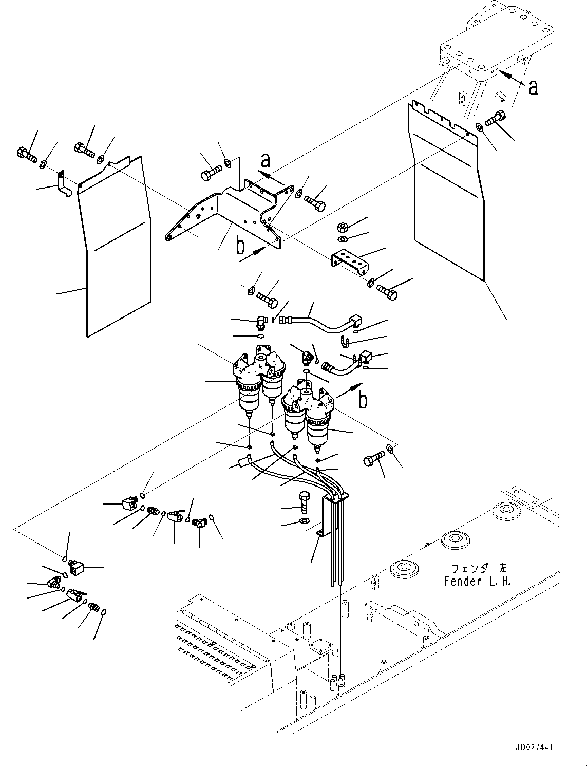 Bulldozers Komatsu / D475ASD-5E0 S/N 30147-UP(0000435c) / Fuel Piping, Water Separator Piping (#30147-)(D004006 : D0200-002005)