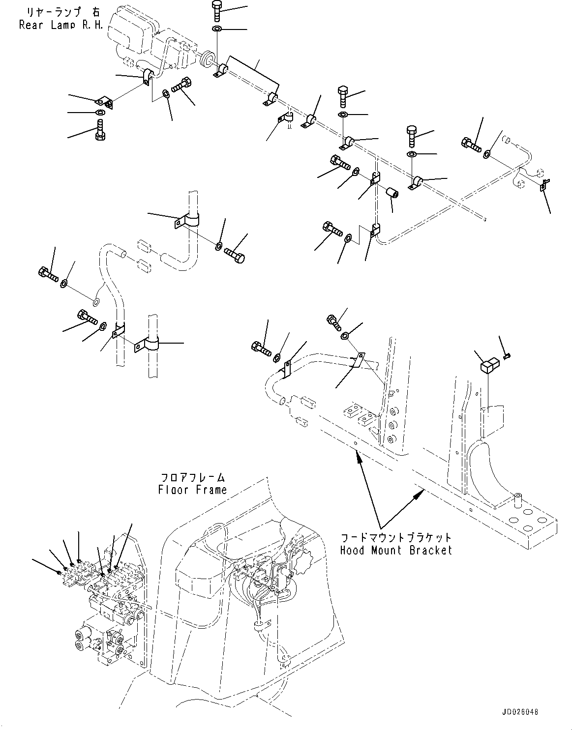 Bulldozers Komatsu / D475ASD-5E0 S/N 30147-UP(0000435c) / Electric Wiring Harness, Floor Clamp (#30147-)(E001002 : E0200-001002)