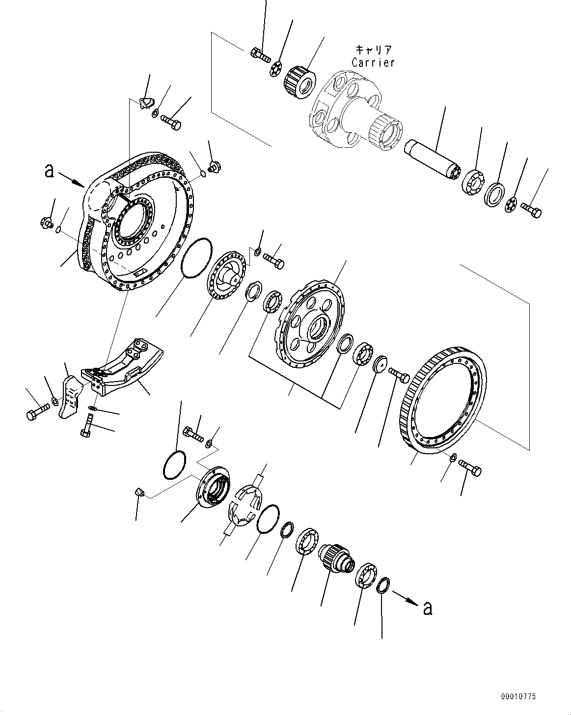 Bulldozers Komatsu / D475ASD-5E0 S/N 30147-UP(0000435c) / Final Drive, Final Gear Case L.H. (1/2) (#30147-)(F003002 : F2380-001002)